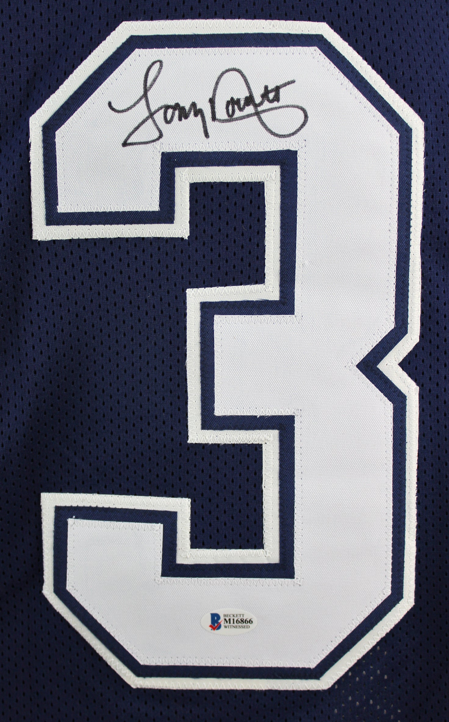 Tony Dorsett Authentic Signed Navy Pro Style Framed Jersey BAS Witnessed