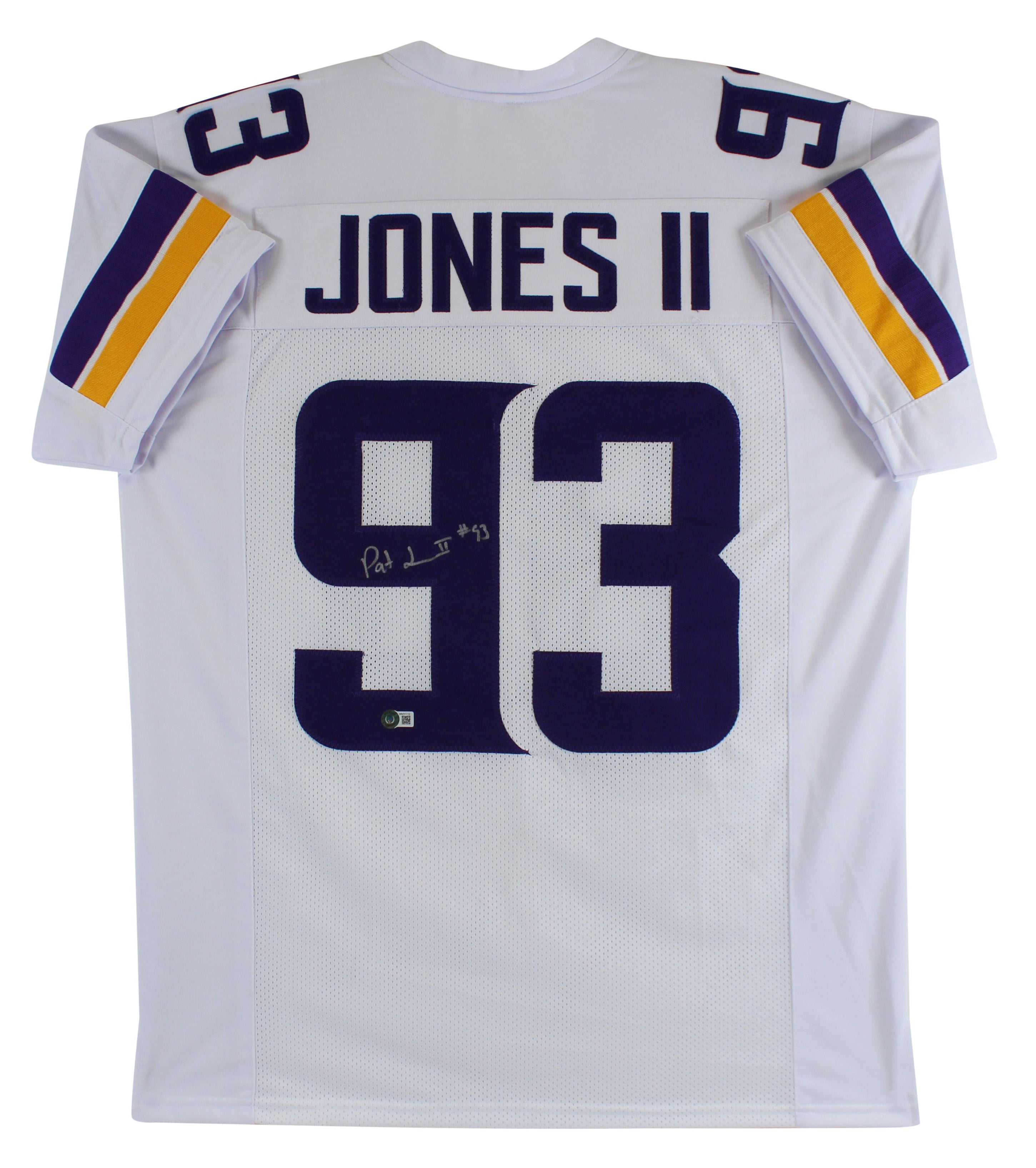 Patrick Jones Authentic Signed White Pro Style Jersey Autographed BAS Witnessed