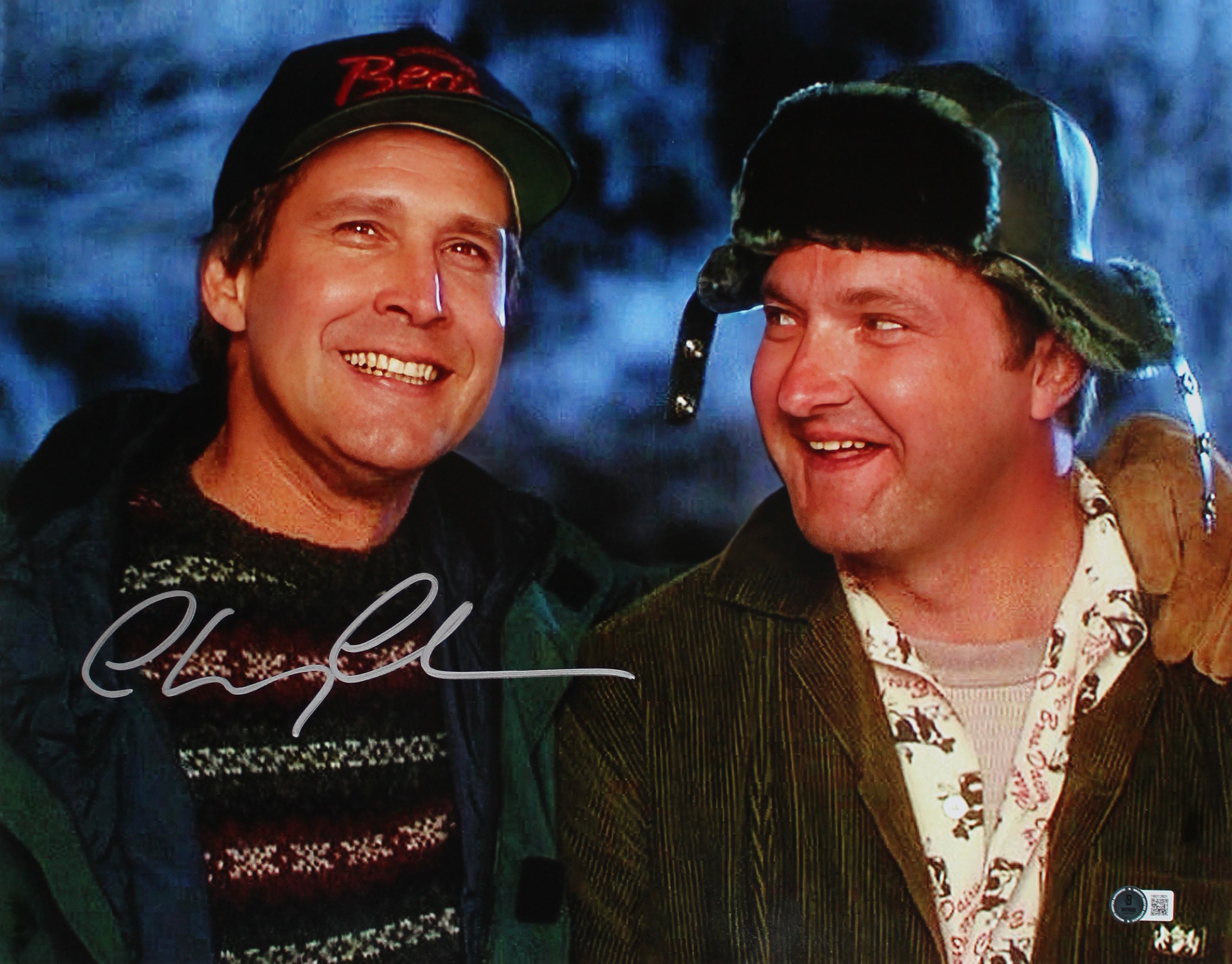 Chevy Chase Christmas Vacation Signed 16x20 Photo w Cousin Eddie Outside BAS W 2