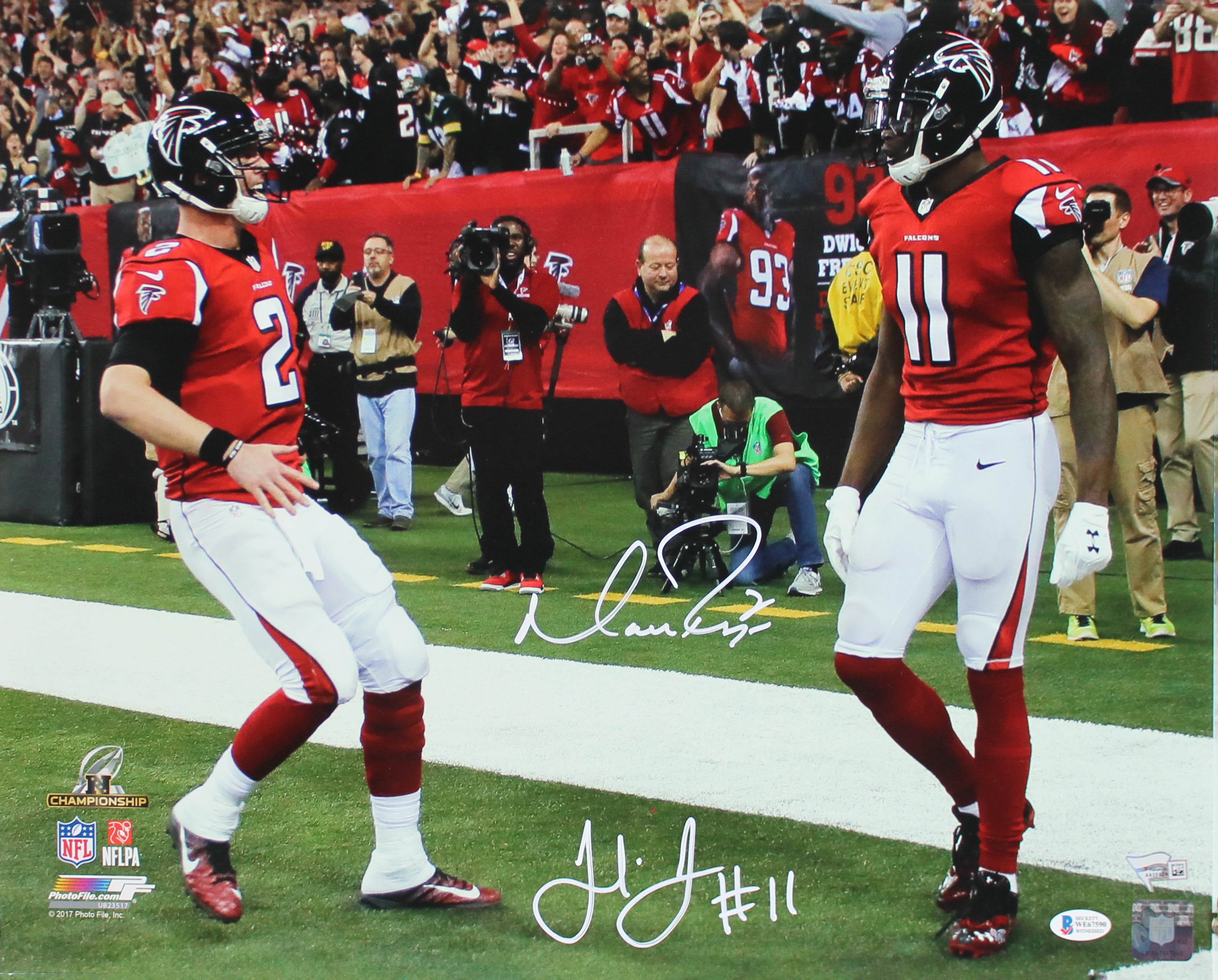 Falcons Matt Ryan & Julio Jones Authentic Signed 16x20 Photo Fanatics & BAS