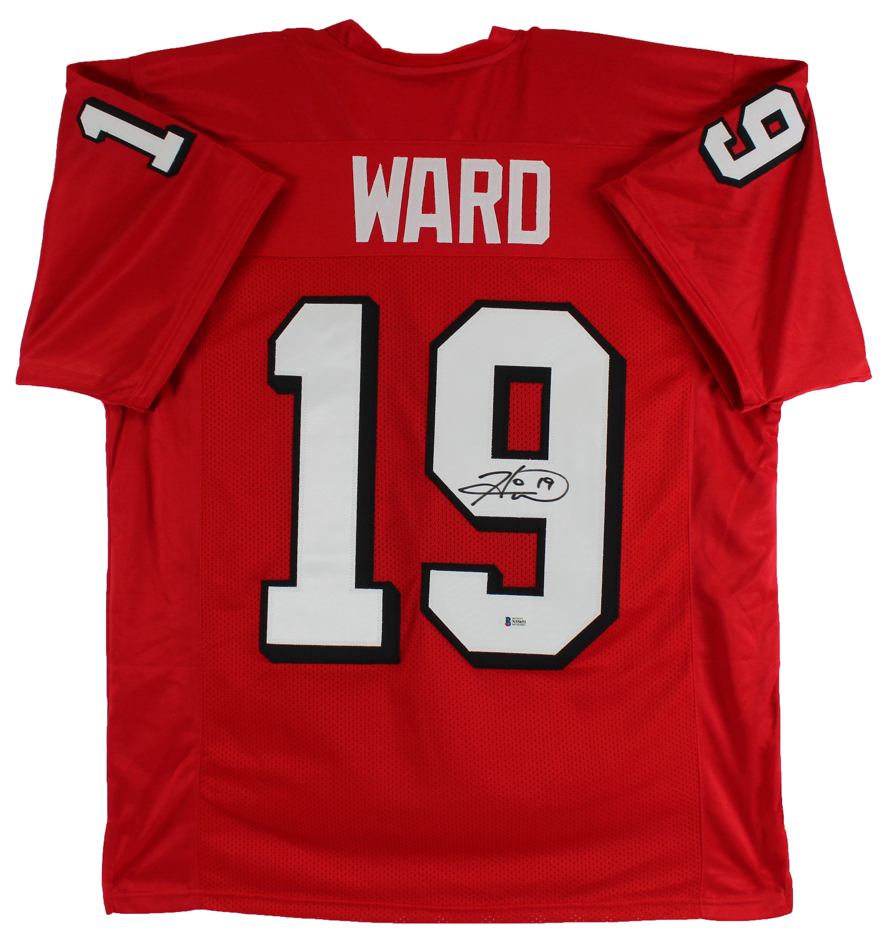 Georgia Hines Ward Authentic Signed Red Pro Style Jersey BAS Witnessed