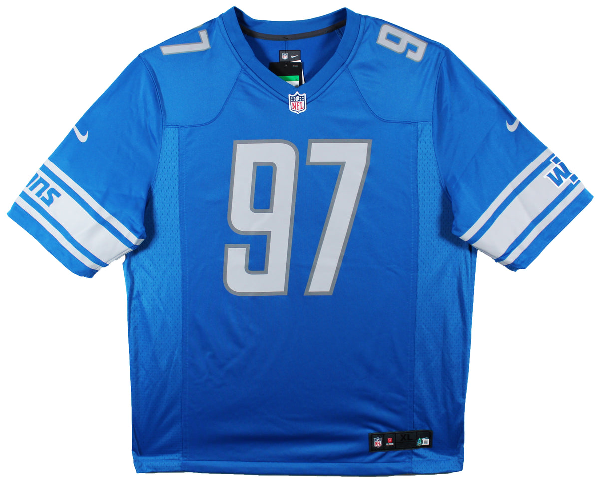 Lions Aidan Hutchinson Authentic Signed Blue Nike Jersey BAS Witnessed