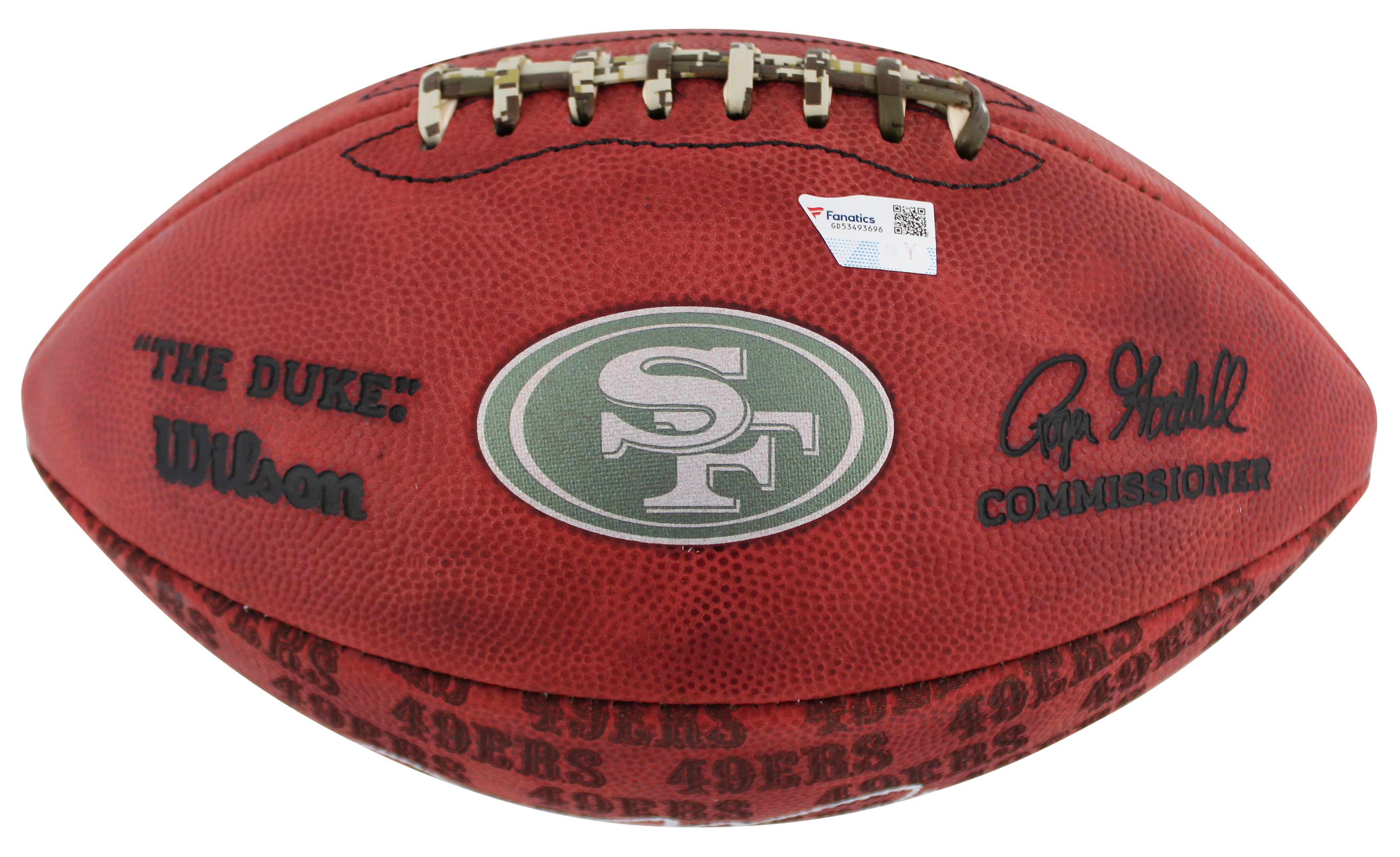 49ers Joe Montana Signed "The Duke" Team Showcase Football W/ Case Fanatics