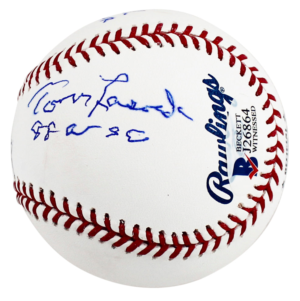 Dodgers (4) Scully, Hershiser, Lasorda & Gibson "88 WSC" Signed Oml Baseball BAS