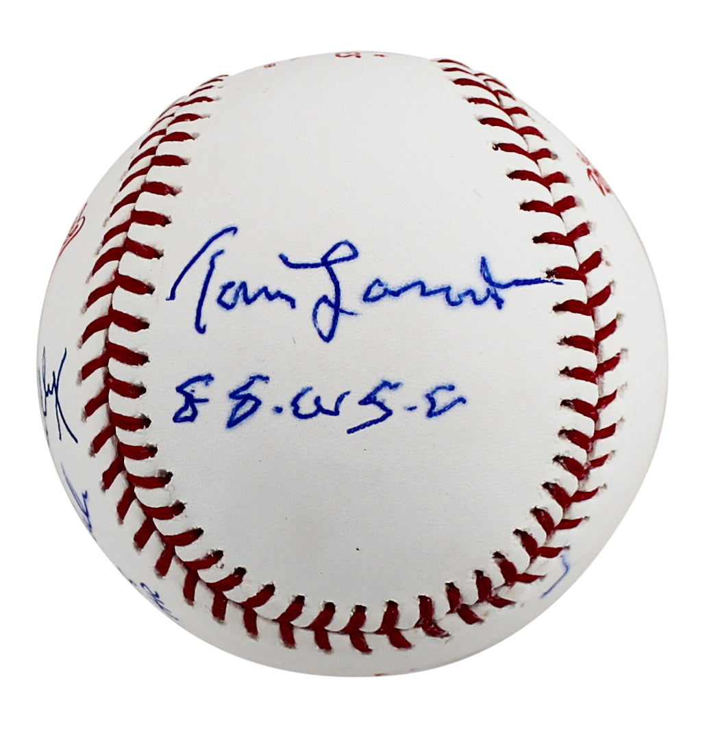 Dodgers (4) Scully, Hershiser, Lasorda & Gibson Signed 88 WS Logo Baseball BAS