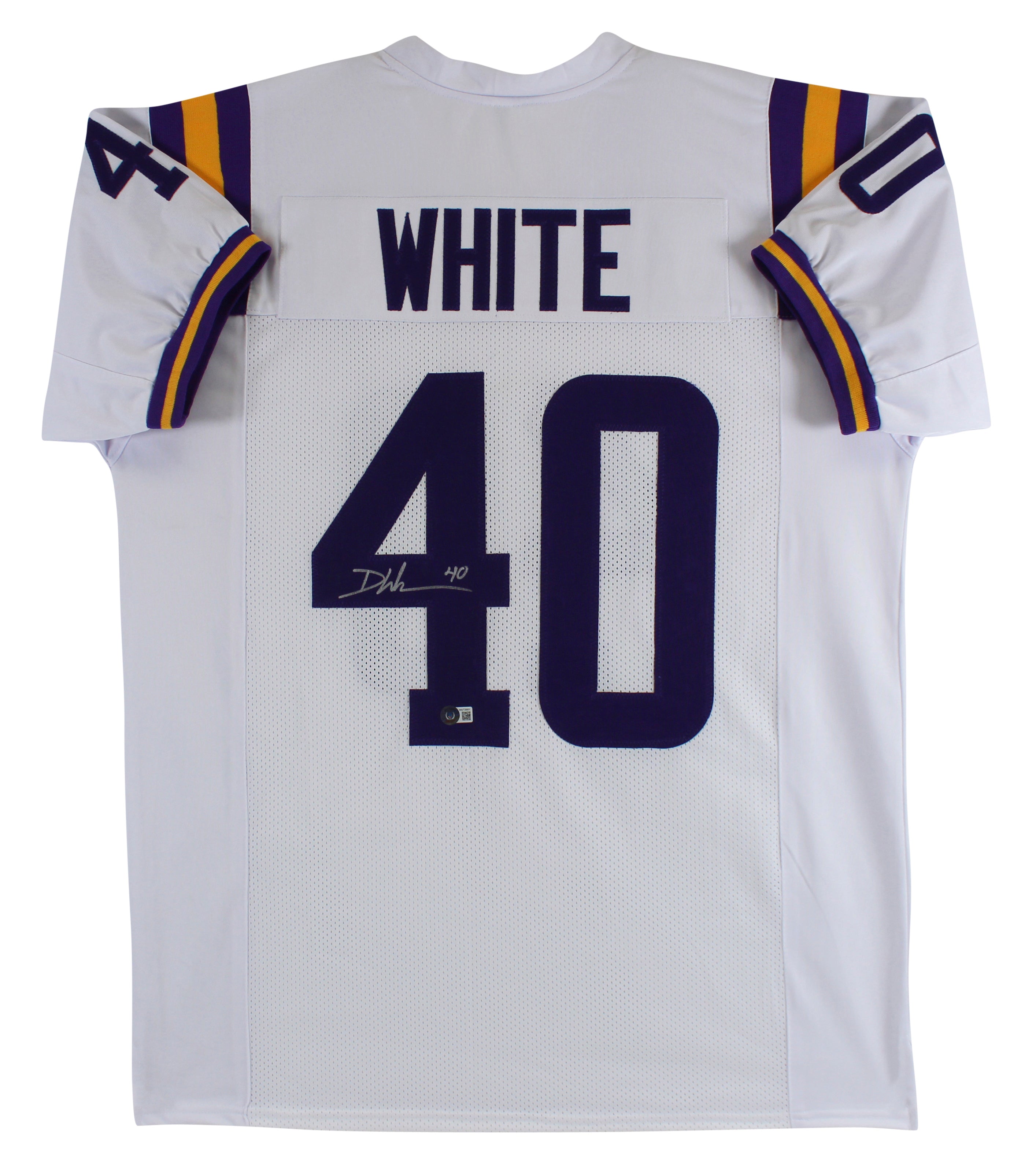 LSU Devin White Authentic Signed White Pro Style Jersey Autographed BAS Witness