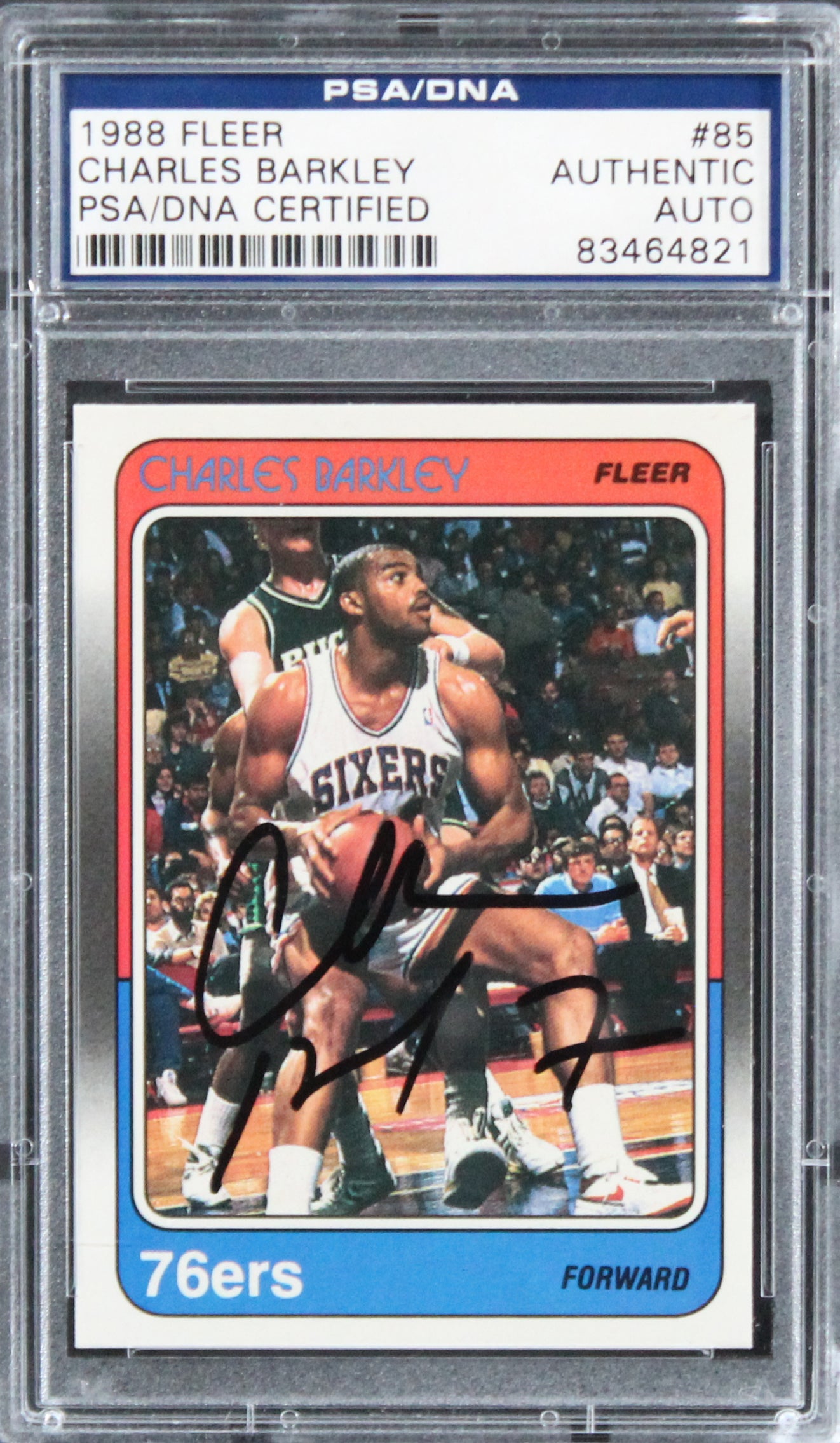 76ers Charles Barkley Authentic Signed 1988 Fleer #85 Card PSA/DNA Slabbed