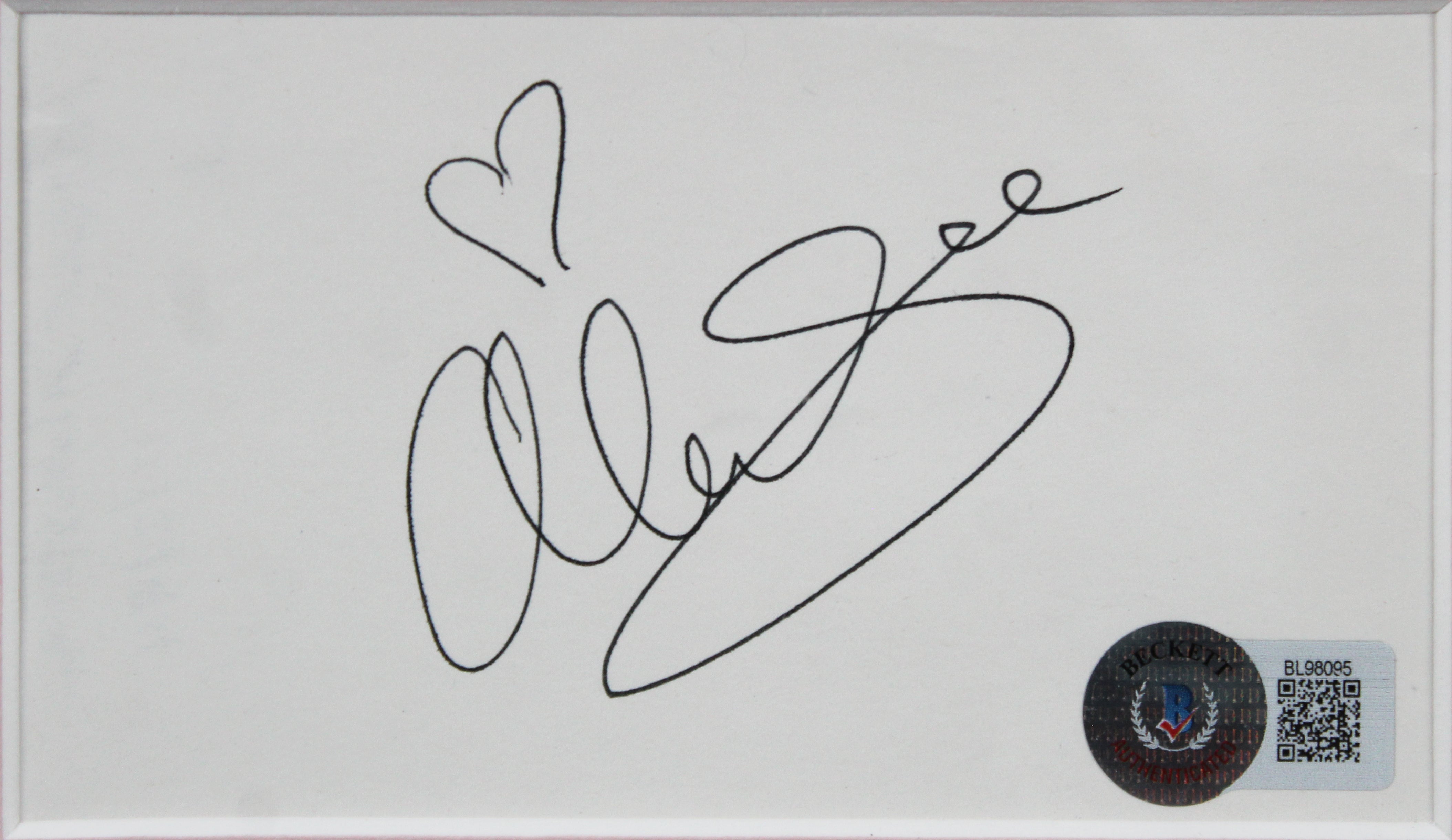 Alicia Silverstone Clueless Signed 3x5 Index Card Framed Display BAS #BL98095