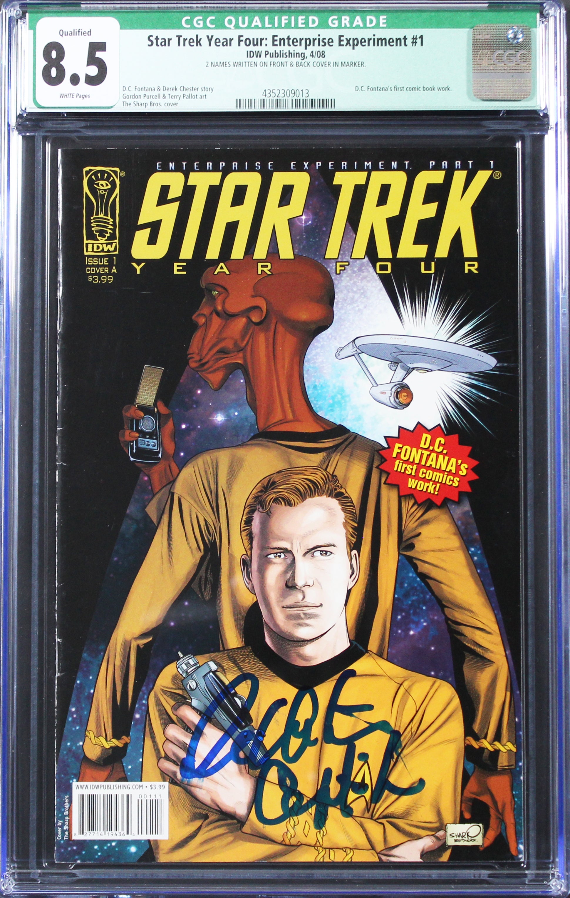 William Shatner 2x Signed Star Trek Year Four: Enterprise #1 Comic Grade 8.5 CGC