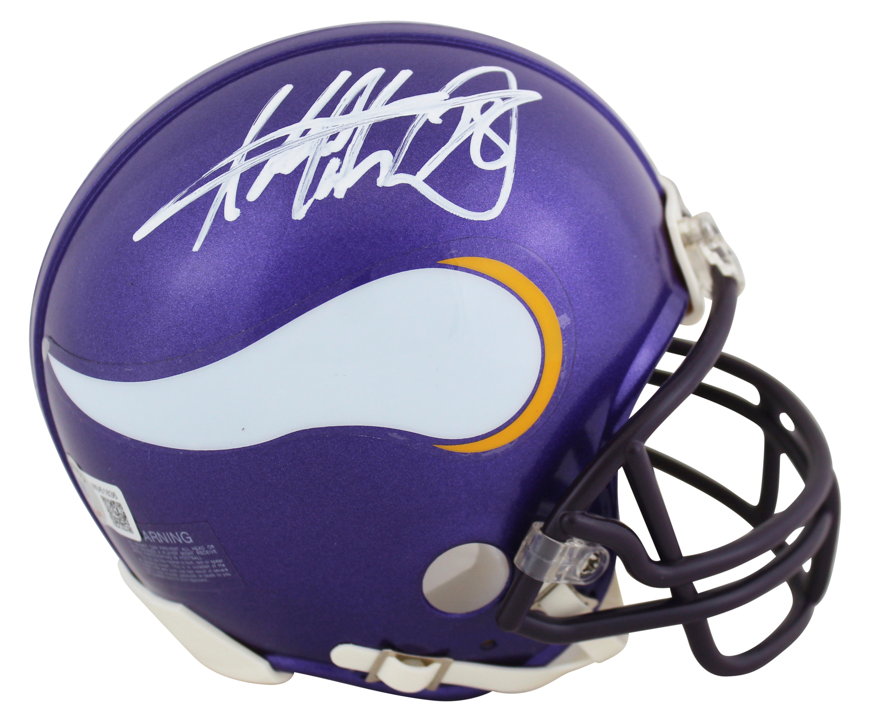Vikings Adrian Peterson Authentic Signed 06-12 TB Rep Mini Helmet BAS Witnessed