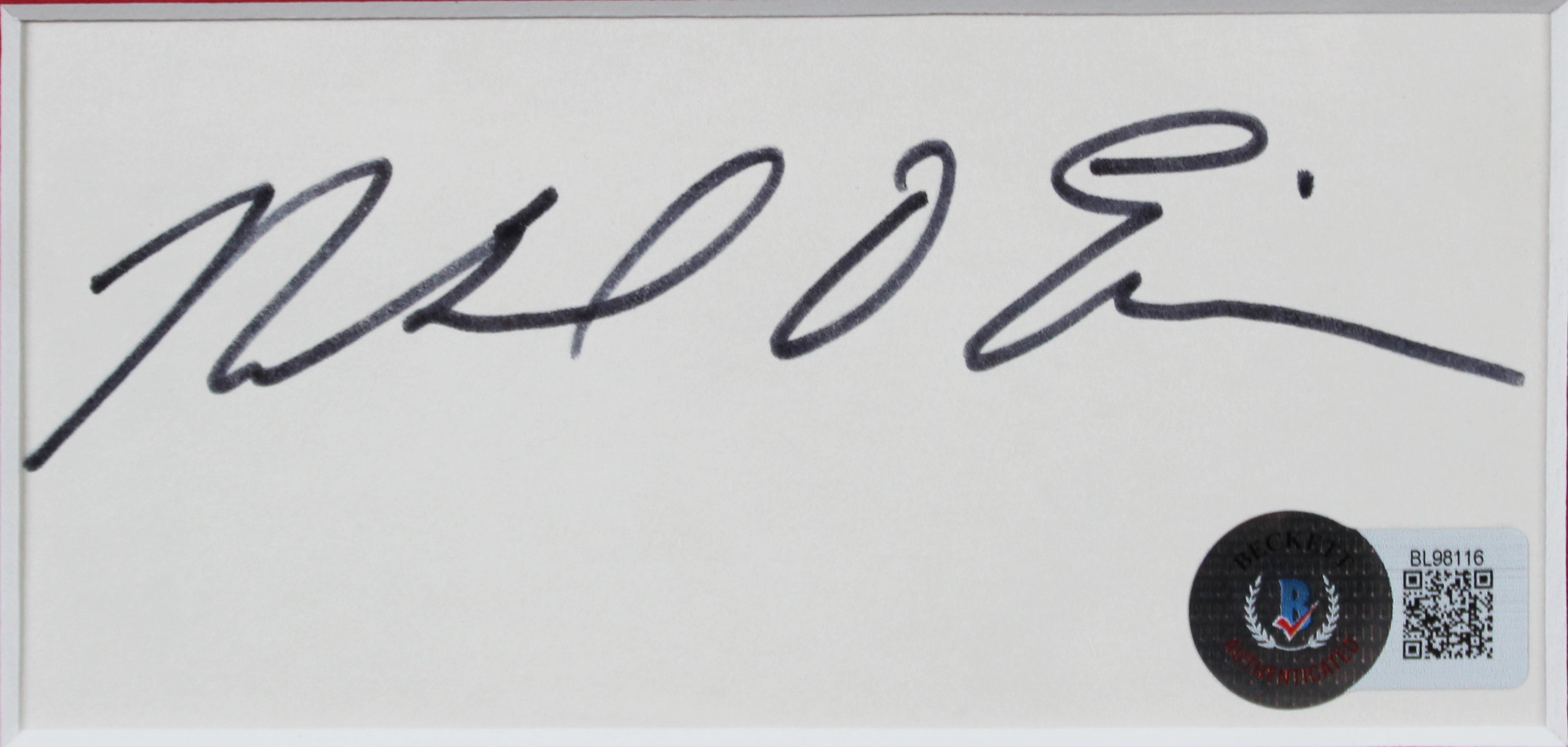 Michael Eisner Disney Signed 3x5 Index Card Framed Display BAS #BL98116