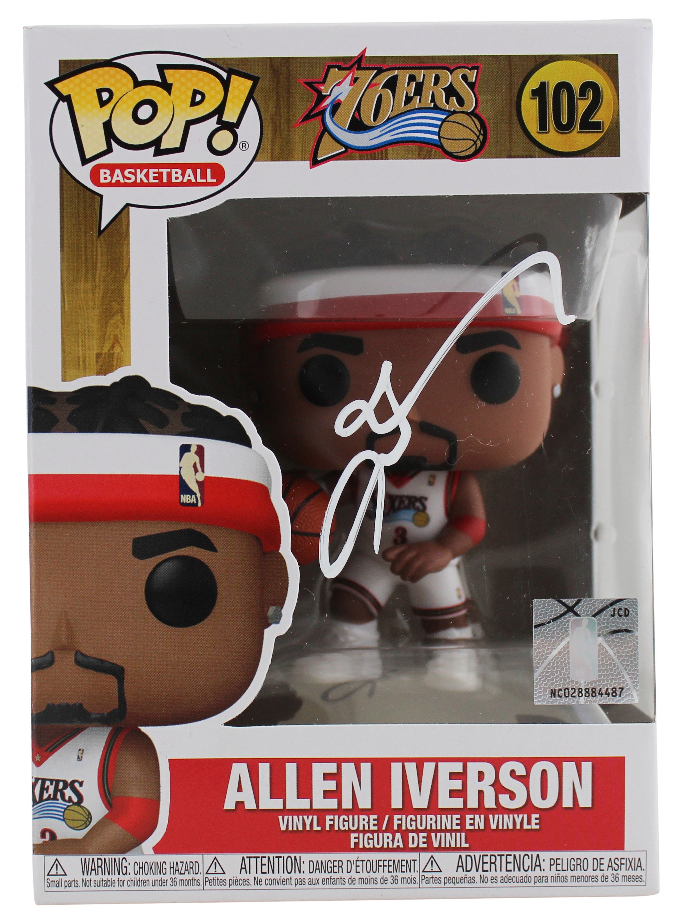 76ers Allen Iverson Authentic Signed HWC #102 Funko Pop Vinyl Figure BAS Witness