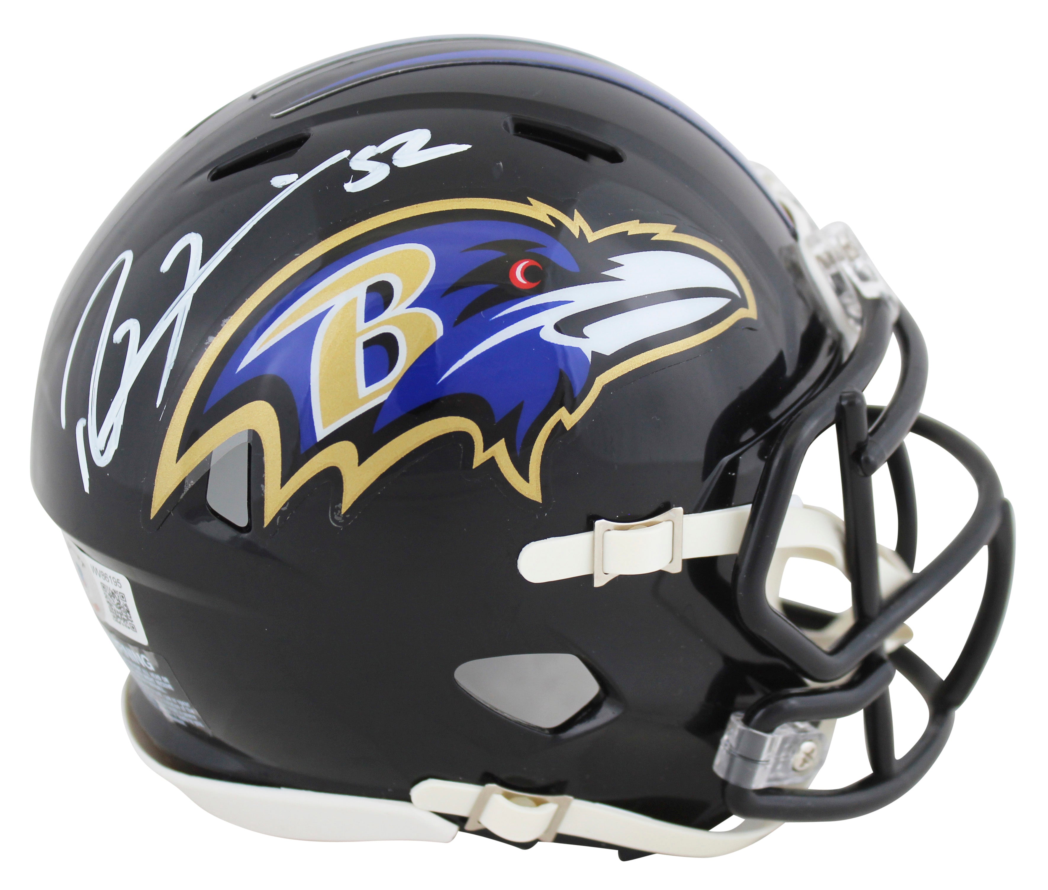 Ravens Ray Lewis Authentic Signed Speed Mini Helmet w/ White Sig BAS Witnessed