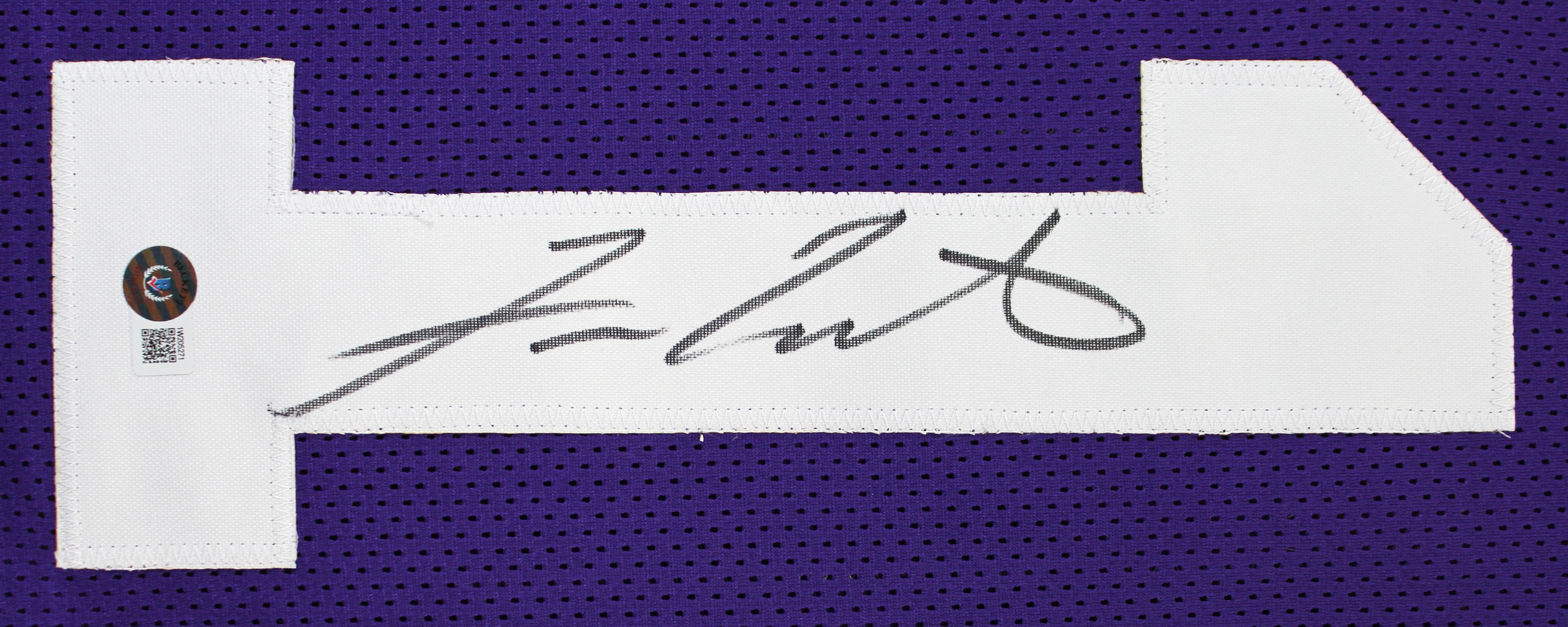 Fran Tarkenton "HOF 86" Signed Purple Pro Style Jersey BAS Witnessed #1W205271