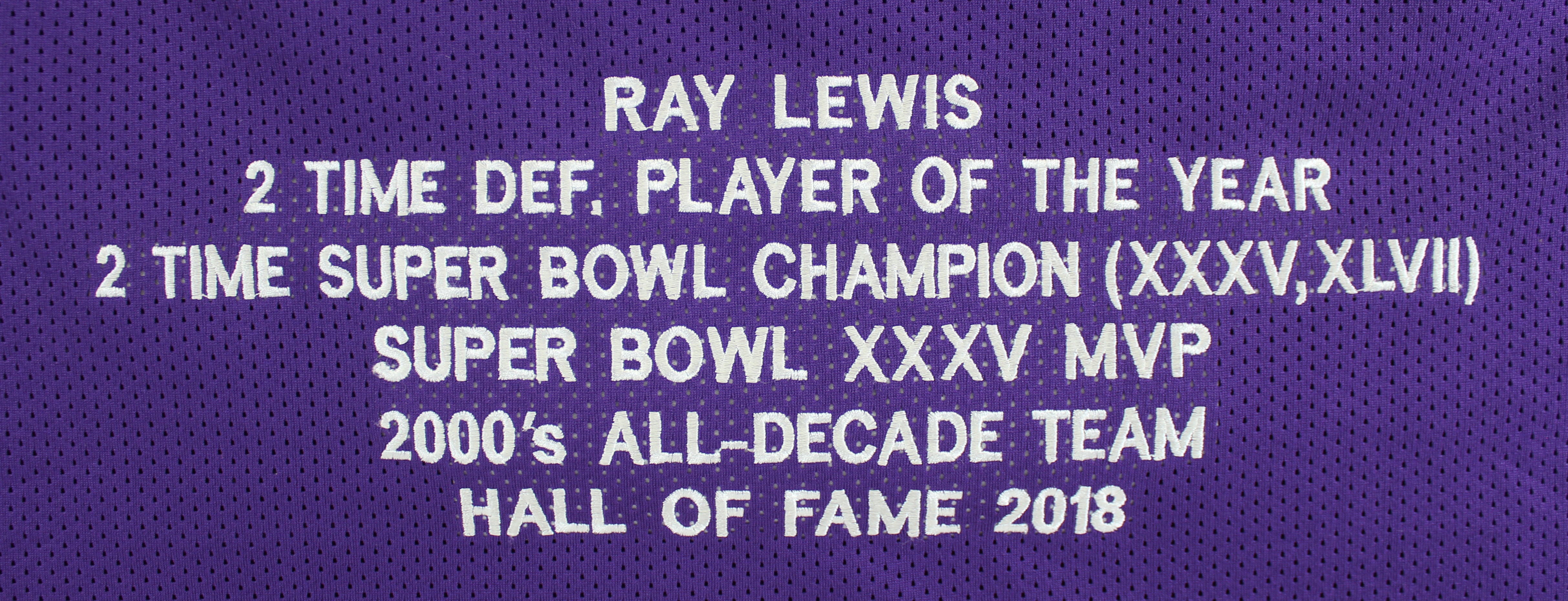 ** HOLIDAY DOORBUSTER ** Ray Lewis Authentic Signed Purple Pro Style Stat Jersey BAS Witnessed