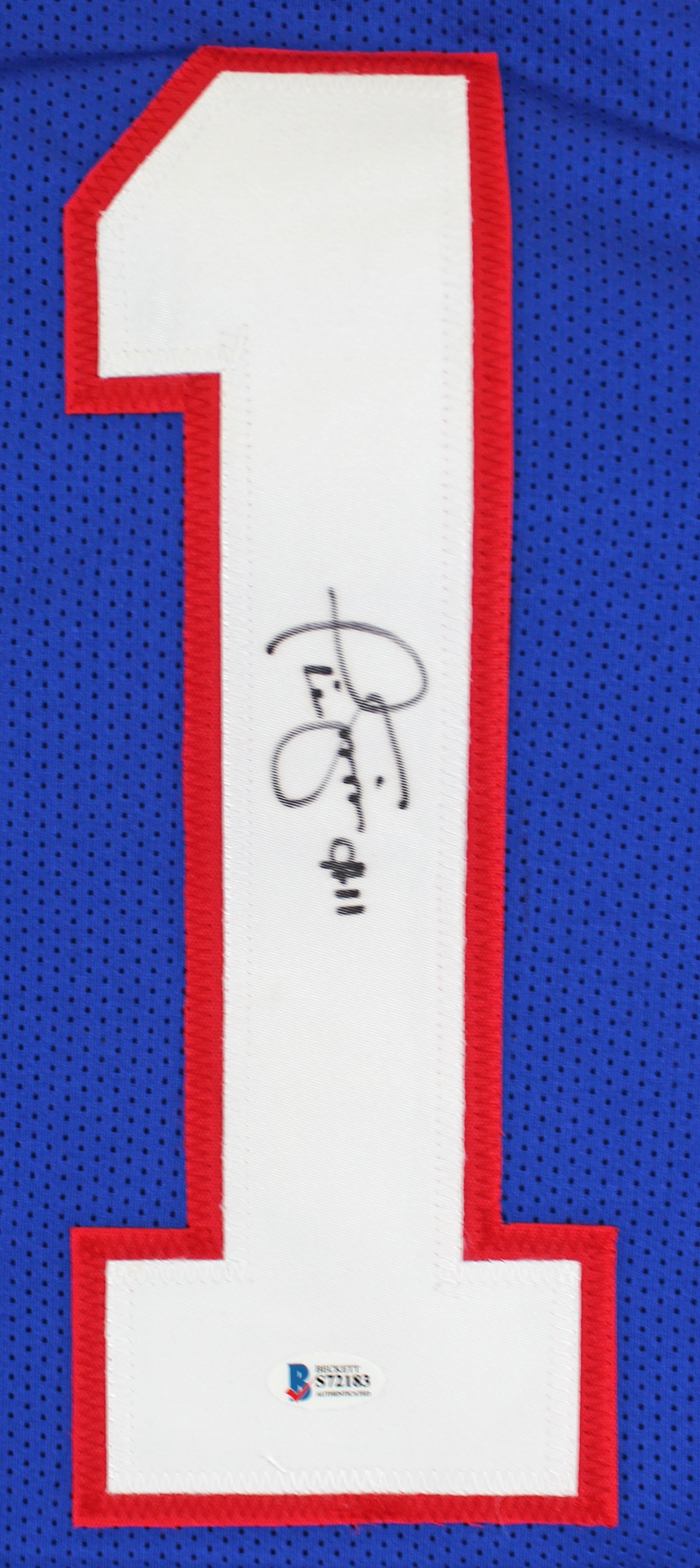 Phil Simms Authentic Signed Blue Pro Style Jersey Autographed BAS
