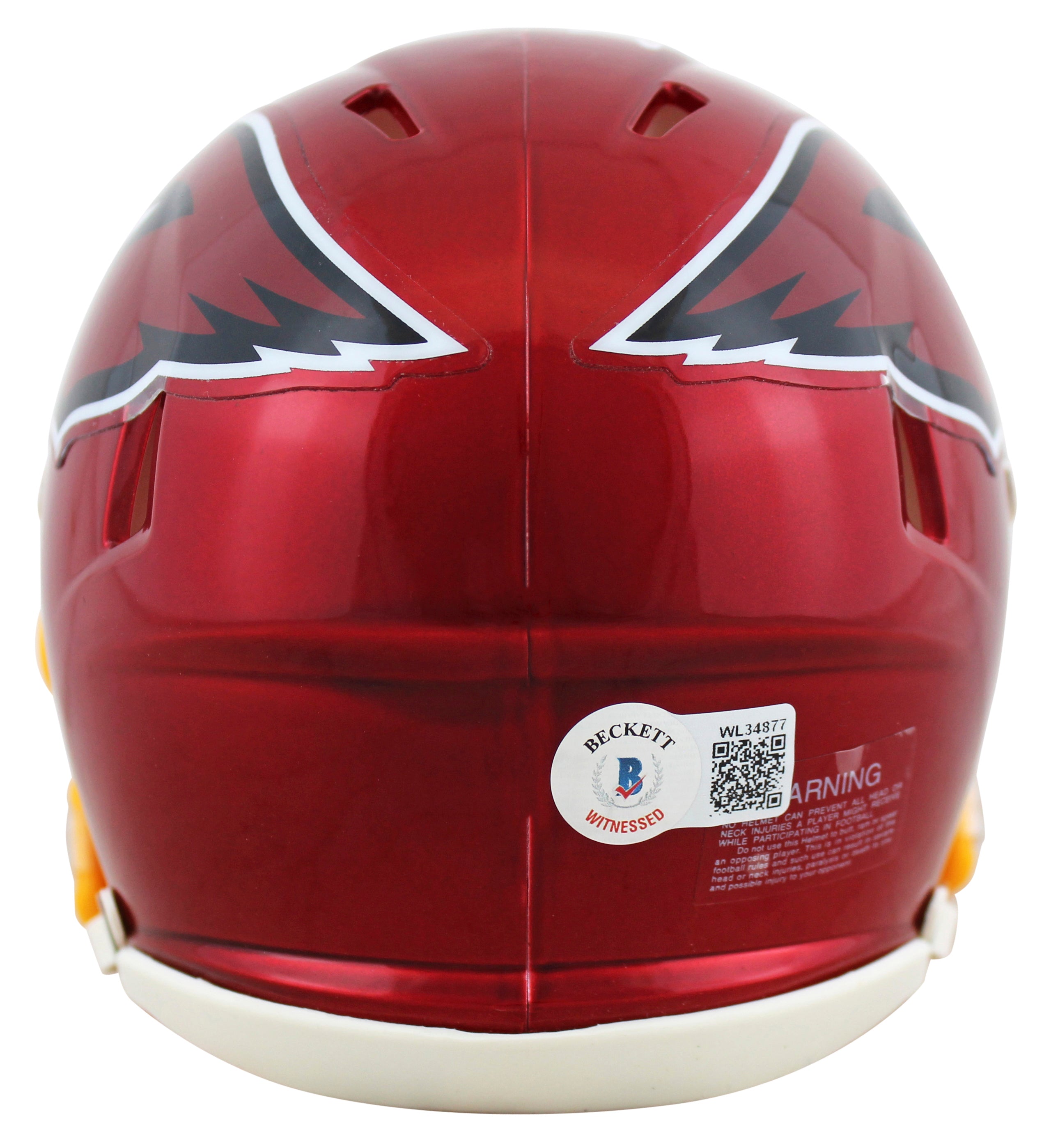 Cardinals Kurt Warner Signed Flash Speed Mini Helmet w/ White Sig BAS Witnessed