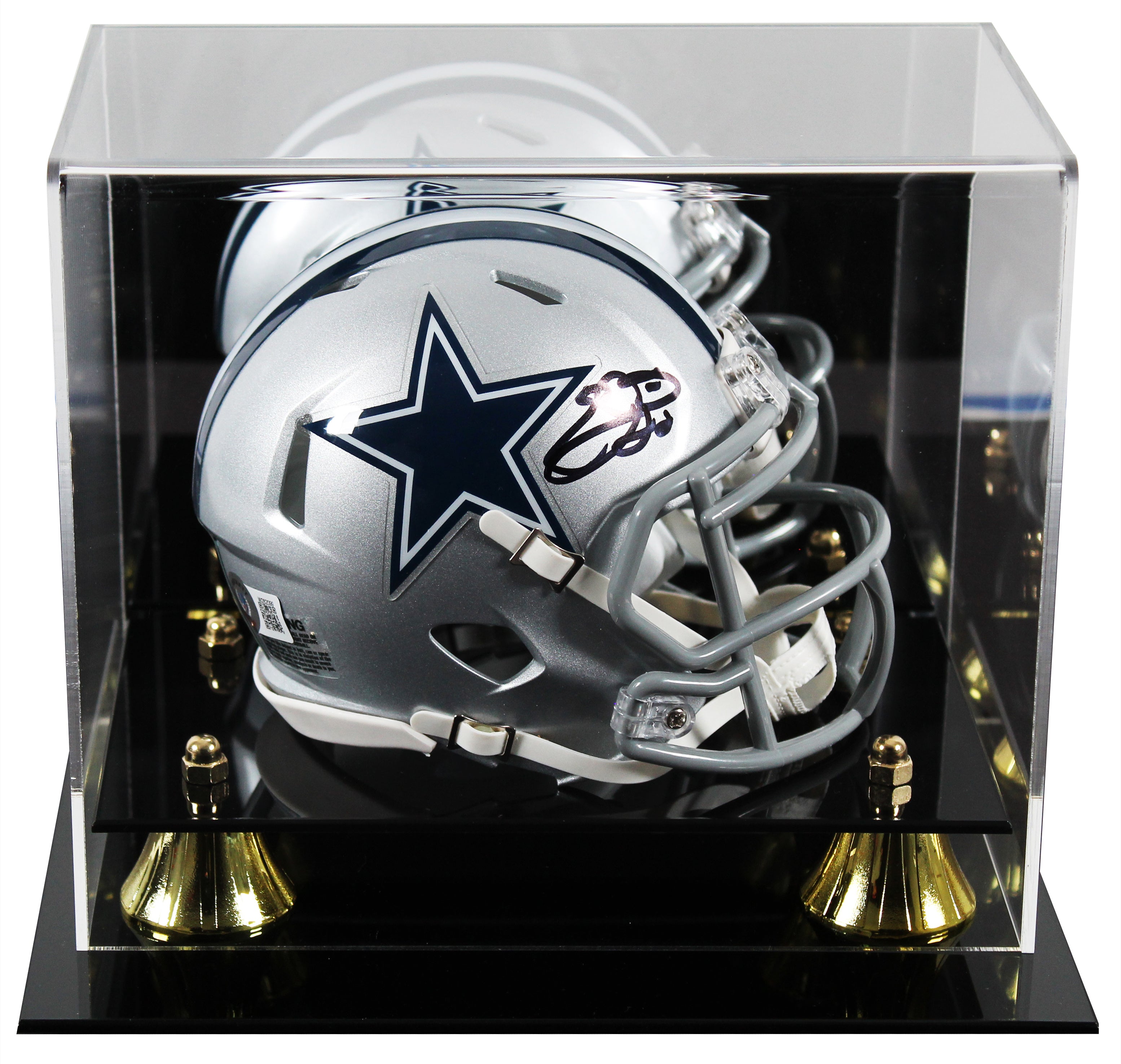 Deluxe Acrylic Football Mini Helmet Mirrored Back Display Case