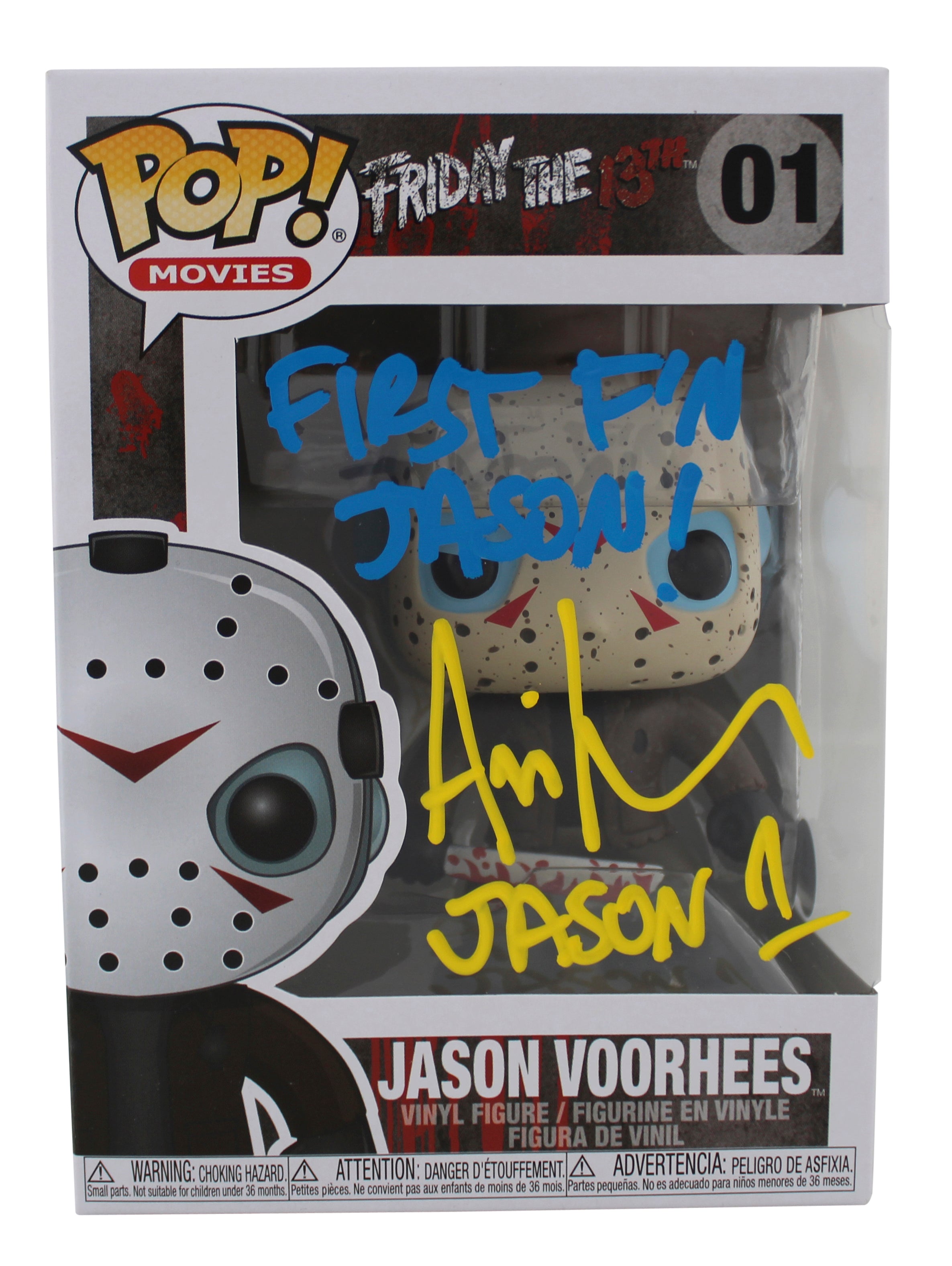 Ari Lehman "First F'n Jason" Signed Funko Pop Vinyl Figure w/ Yellow Sig BAS Wit