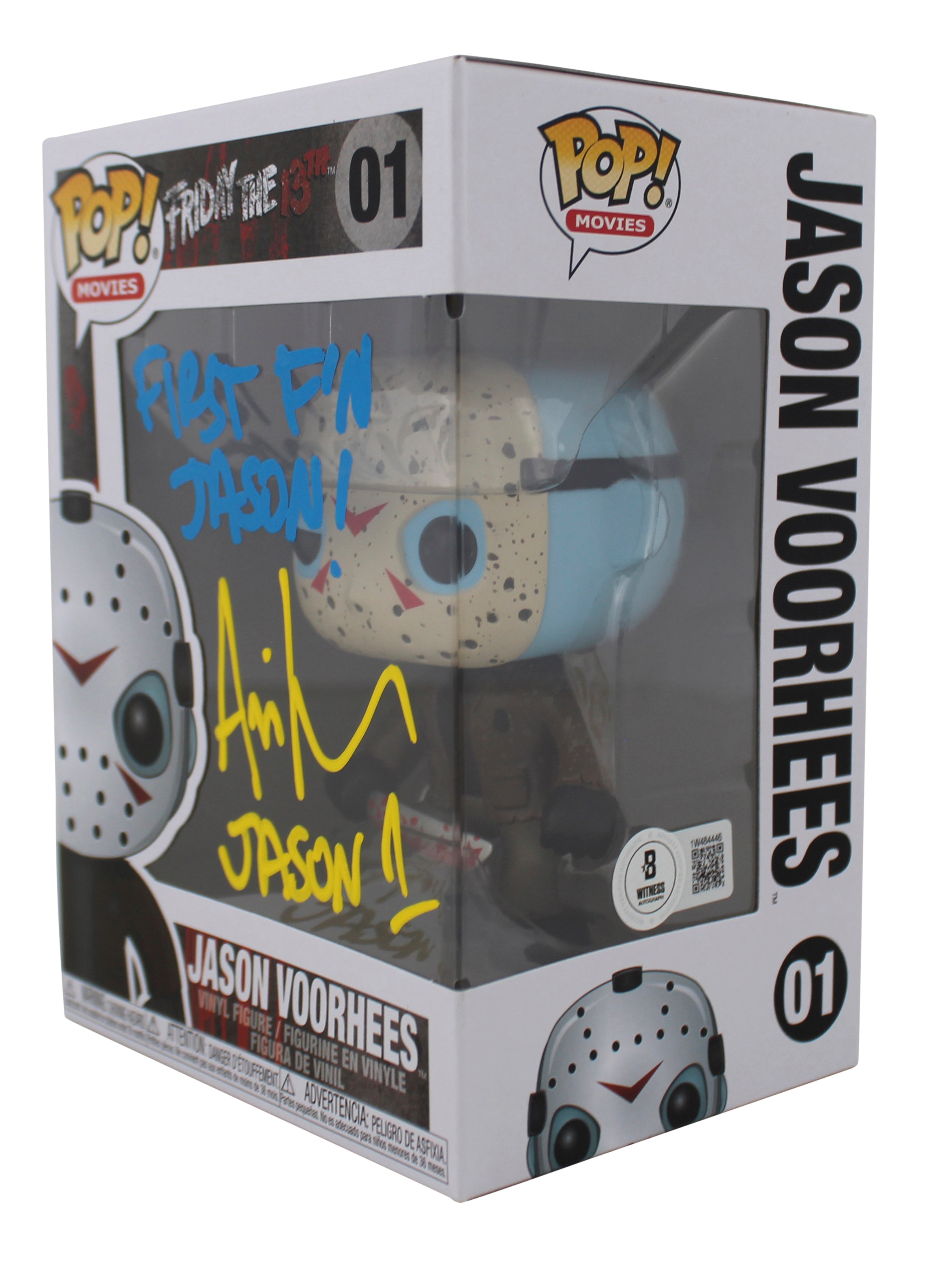 Ari Lehman "First F'n Jason" Signed Funko Pop Vinyl Figure w/ Yellow Sig BAS Wit