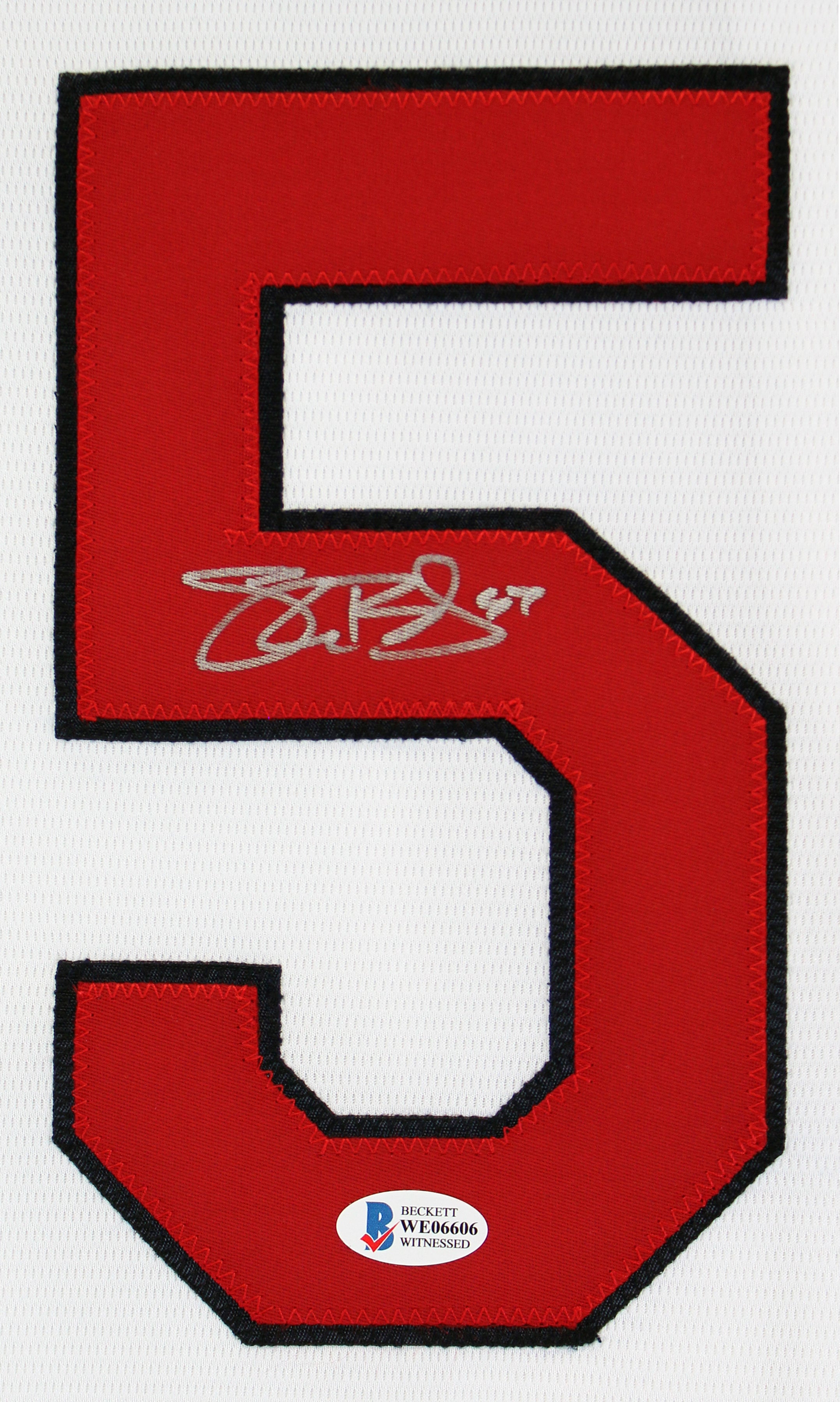 Indians Shane Bieber Authentic Signed White Majestic Cool Base Jersey BAS Wit