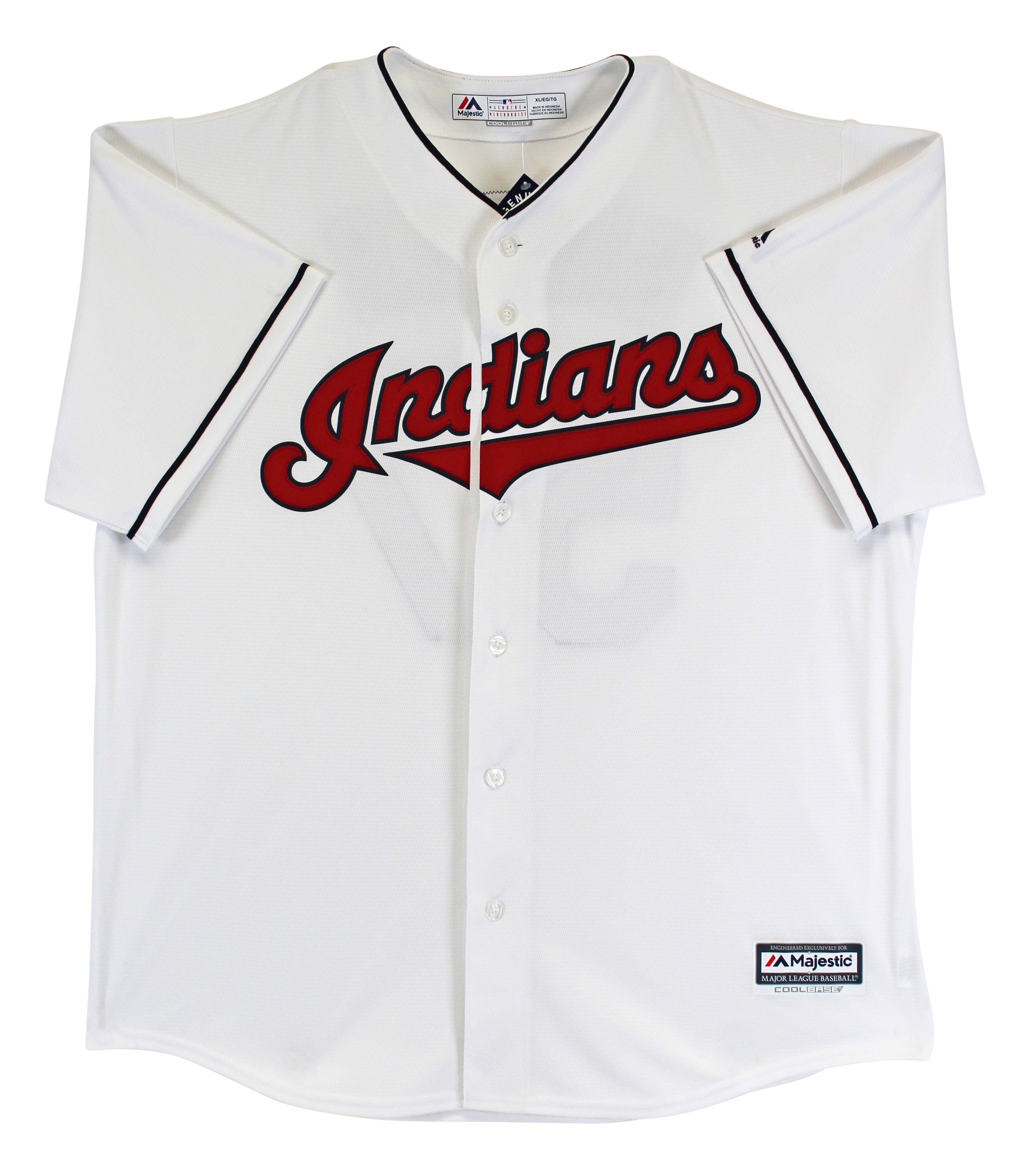 Indians Shane Bieber Authentic Signed White Majestic Cool Base Jersey BAS Wit