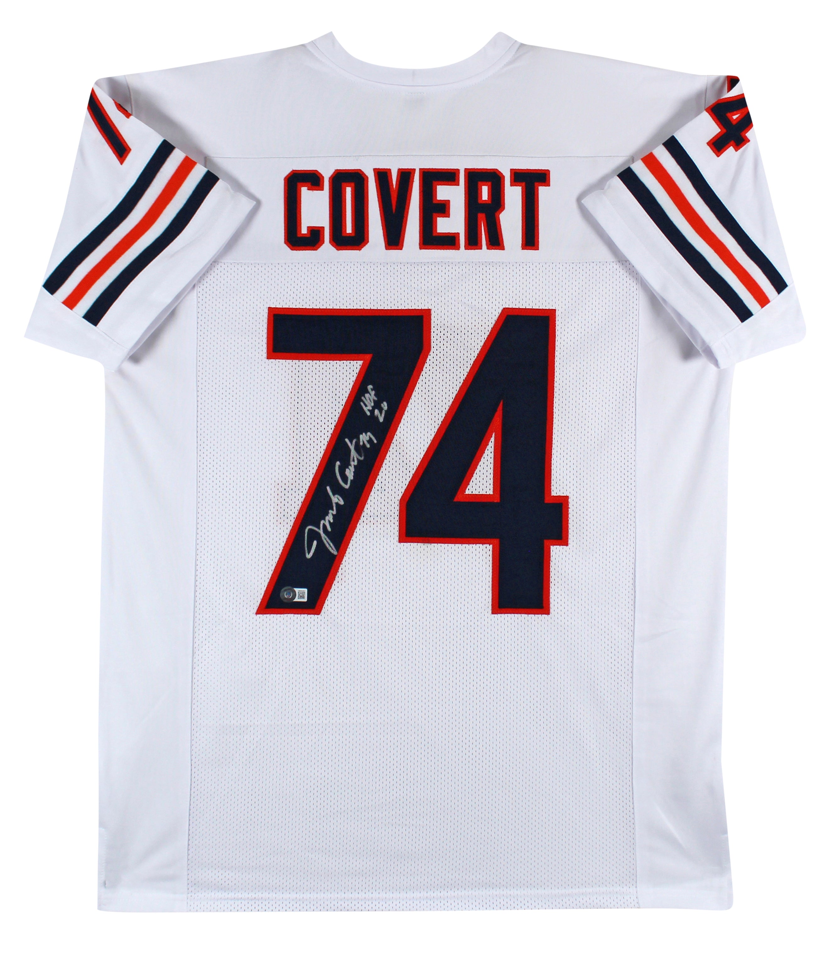 Jim Covert "HOF 20" Authentic Signed White Pro Style Jersey BAS Witnessed