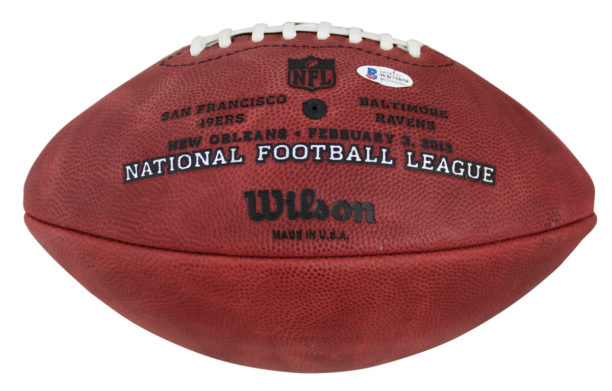 Ravens Ray Lewis Signed Official SB XLVII Logo NFL Football BAS Witnessed