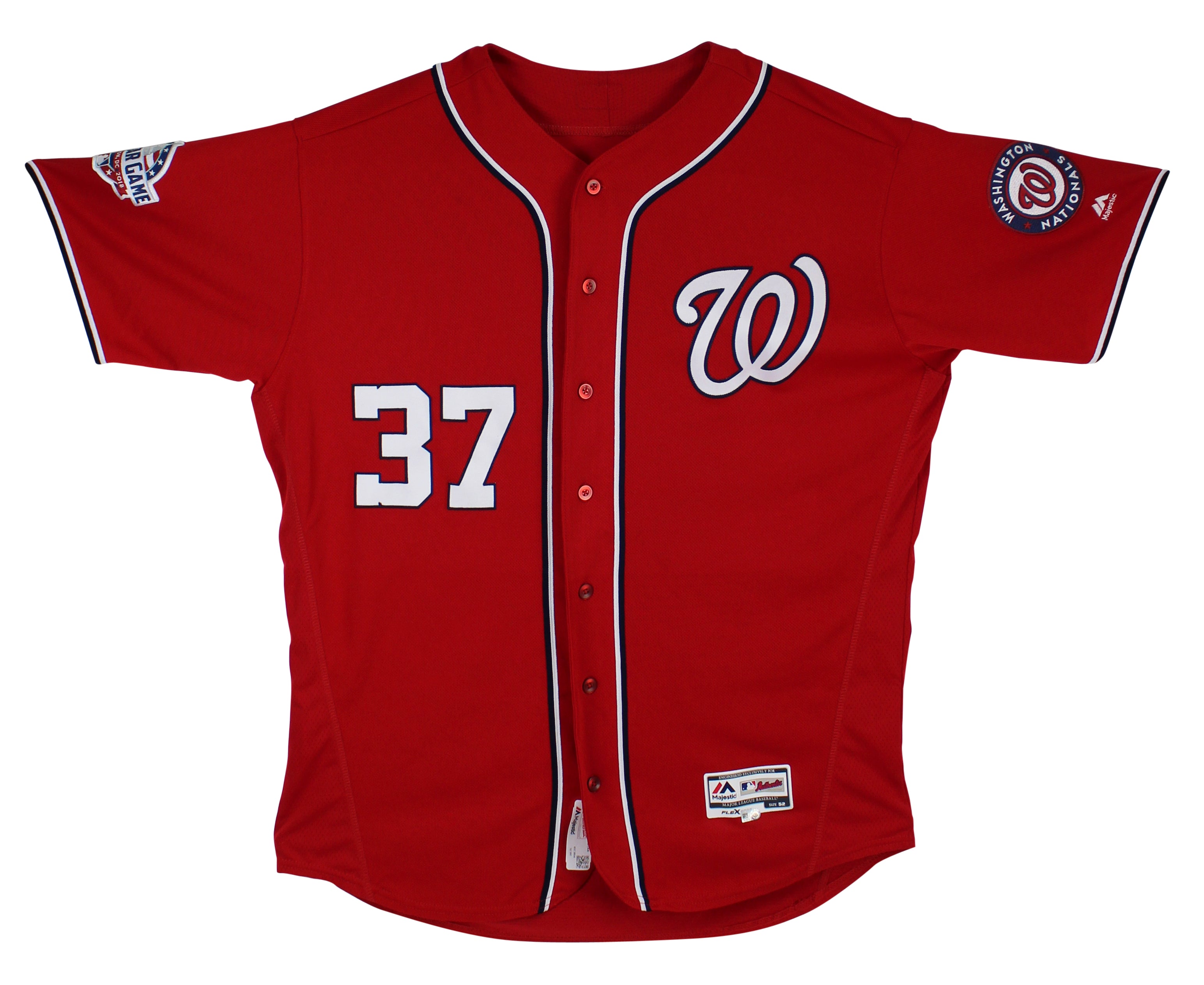 Nationals Stephen Strasburg 2018 Game Used Red Majestic Flexbase Jersey MLB