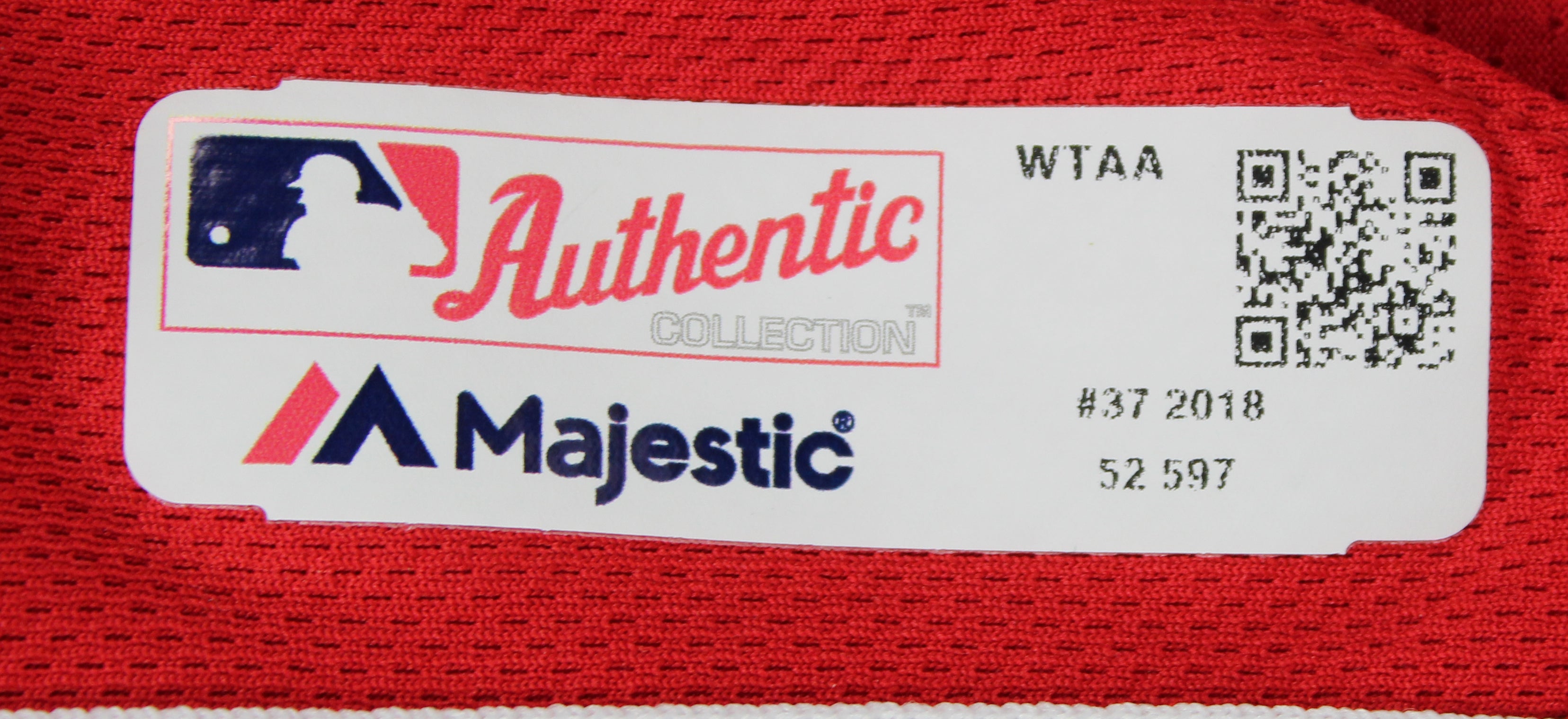 Nationals Stephen Strasburg 2018 Game Used Red Majestic Flexbase Jersey MLB