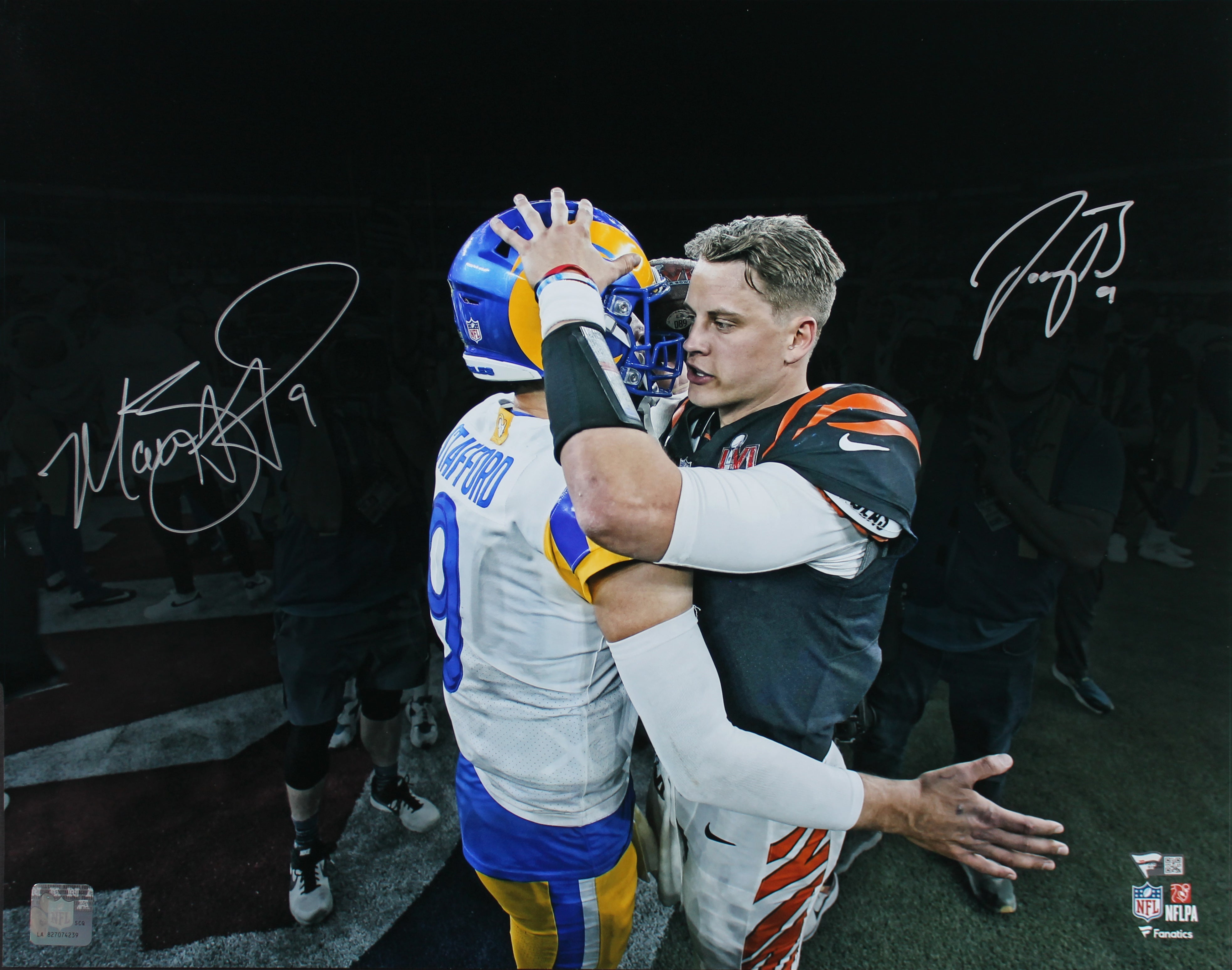 Joe Burrow & Matthew Stafford Signed 16x20 Super Bowl LVI Photo Fanatics