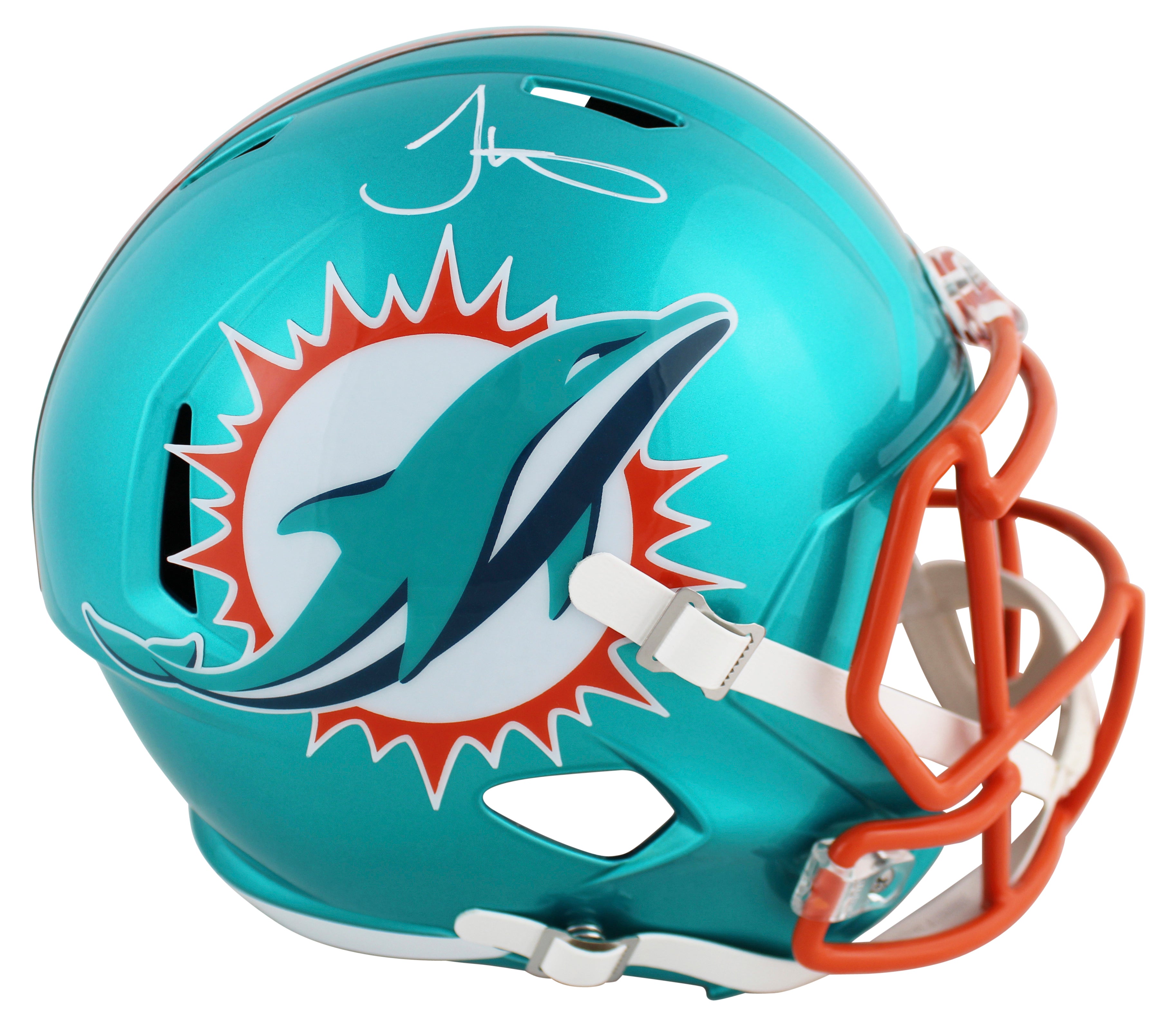 Dolphins Tyreek Hill Signed Flash Full Size Speed Rep Helmet BAS Witnessed