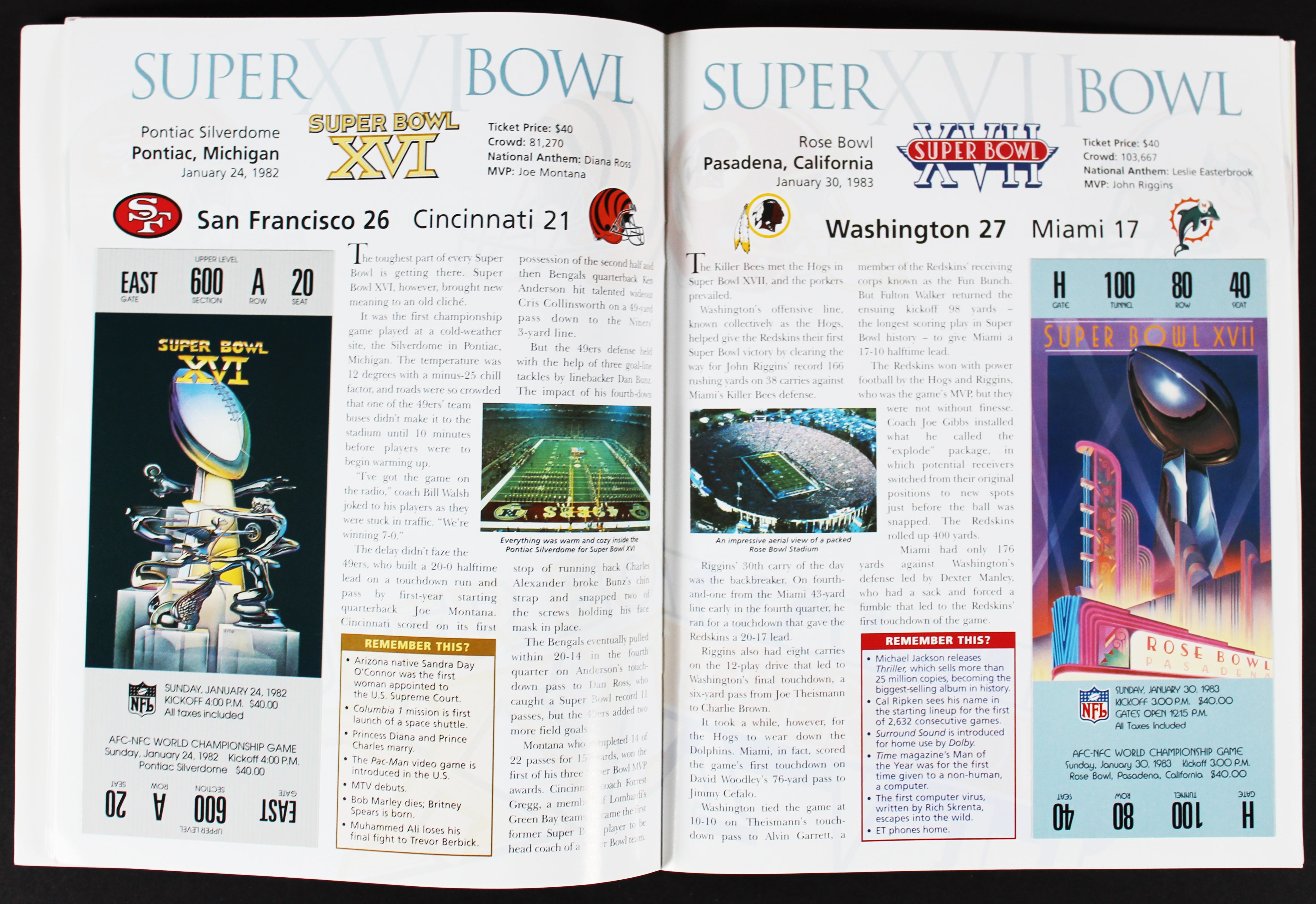 History of the Super Bowl Officially Licensed Ticket Collection Magazine