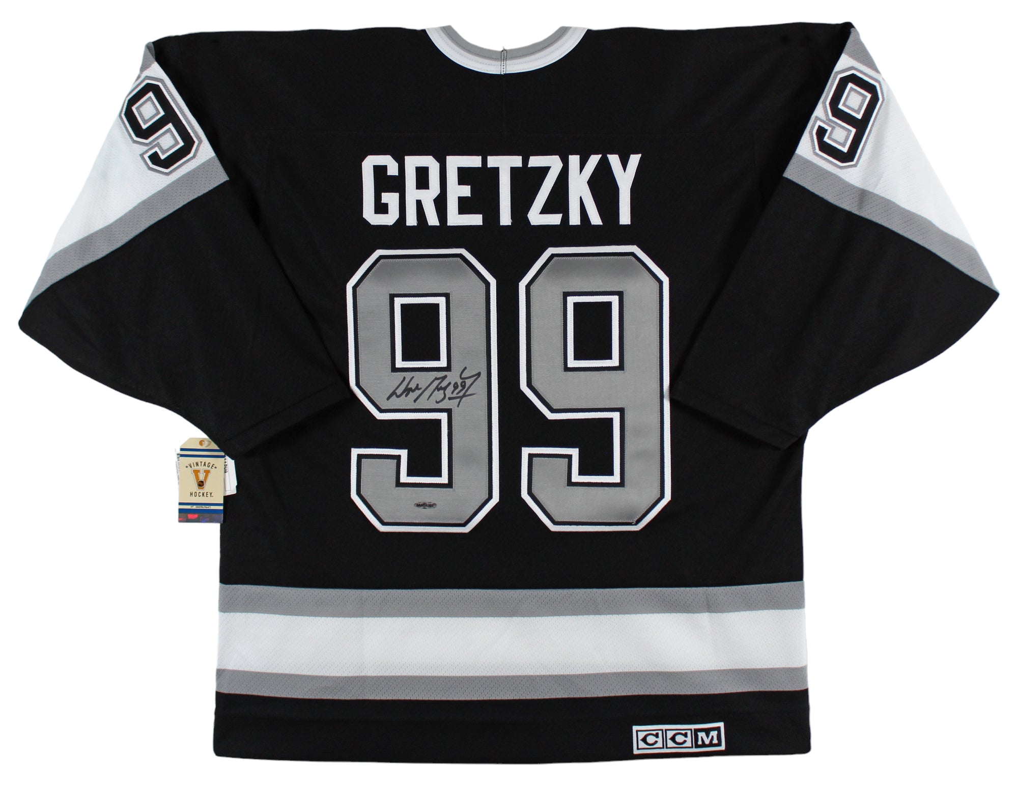 Kings Wayne Gretzky Authentic Signed Black Vintage CCM Jersey UDA #BAM34720