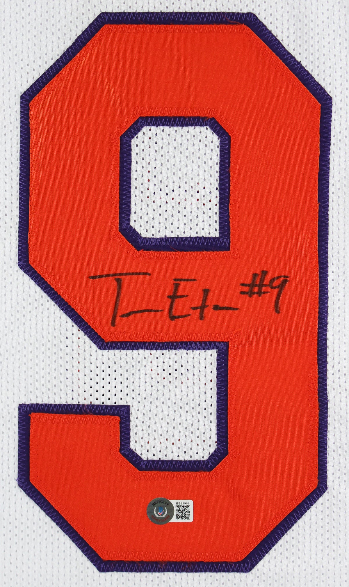 Clemson Travis Etienne Authentic Signed White Pro Style Jersey Autographed BAS