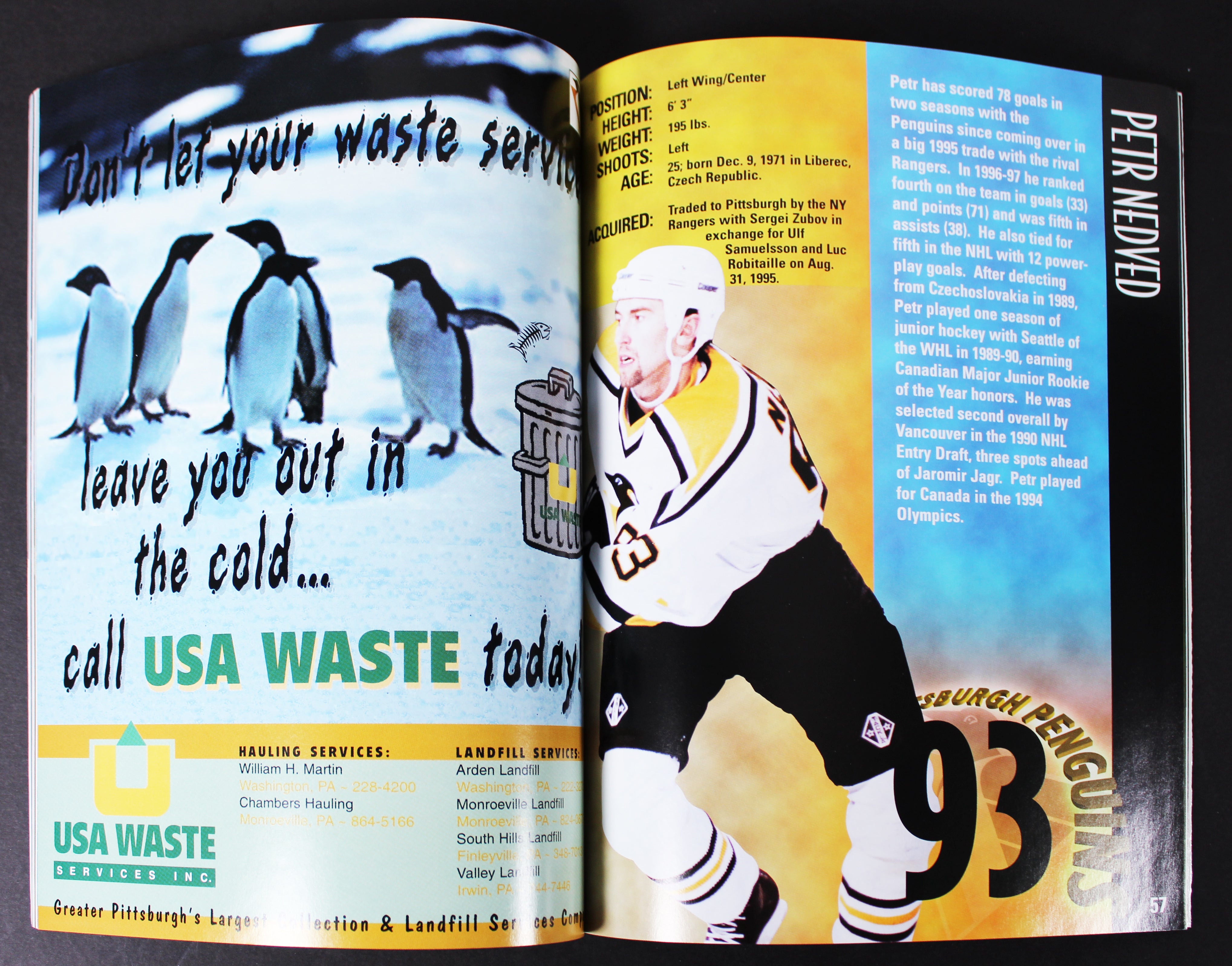 1997 Pittsburgh Penguins Official Yearbook Magazine