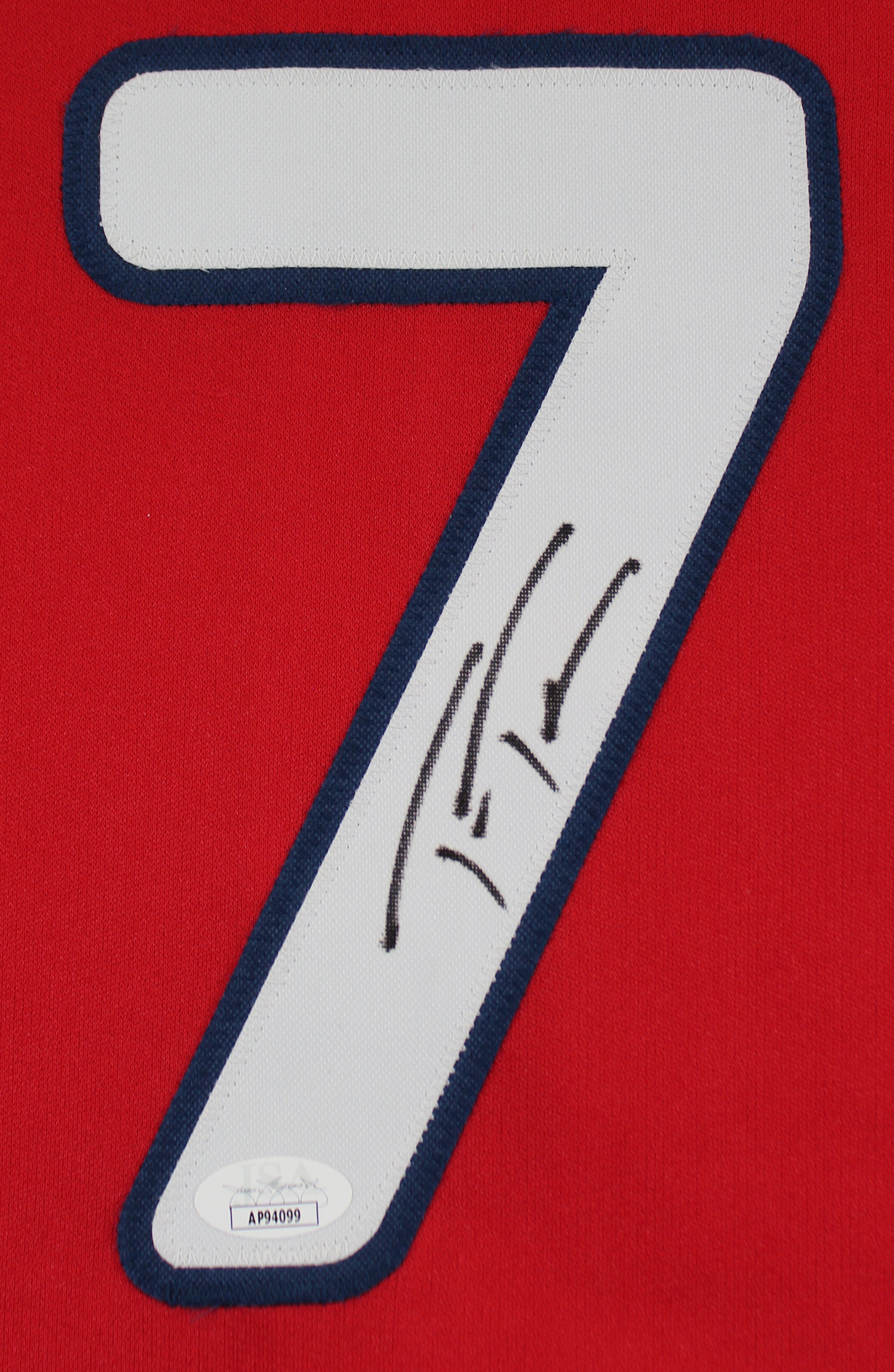 Trea Turner Authentic Signed Red Pro Style Jersey Autographed JSA