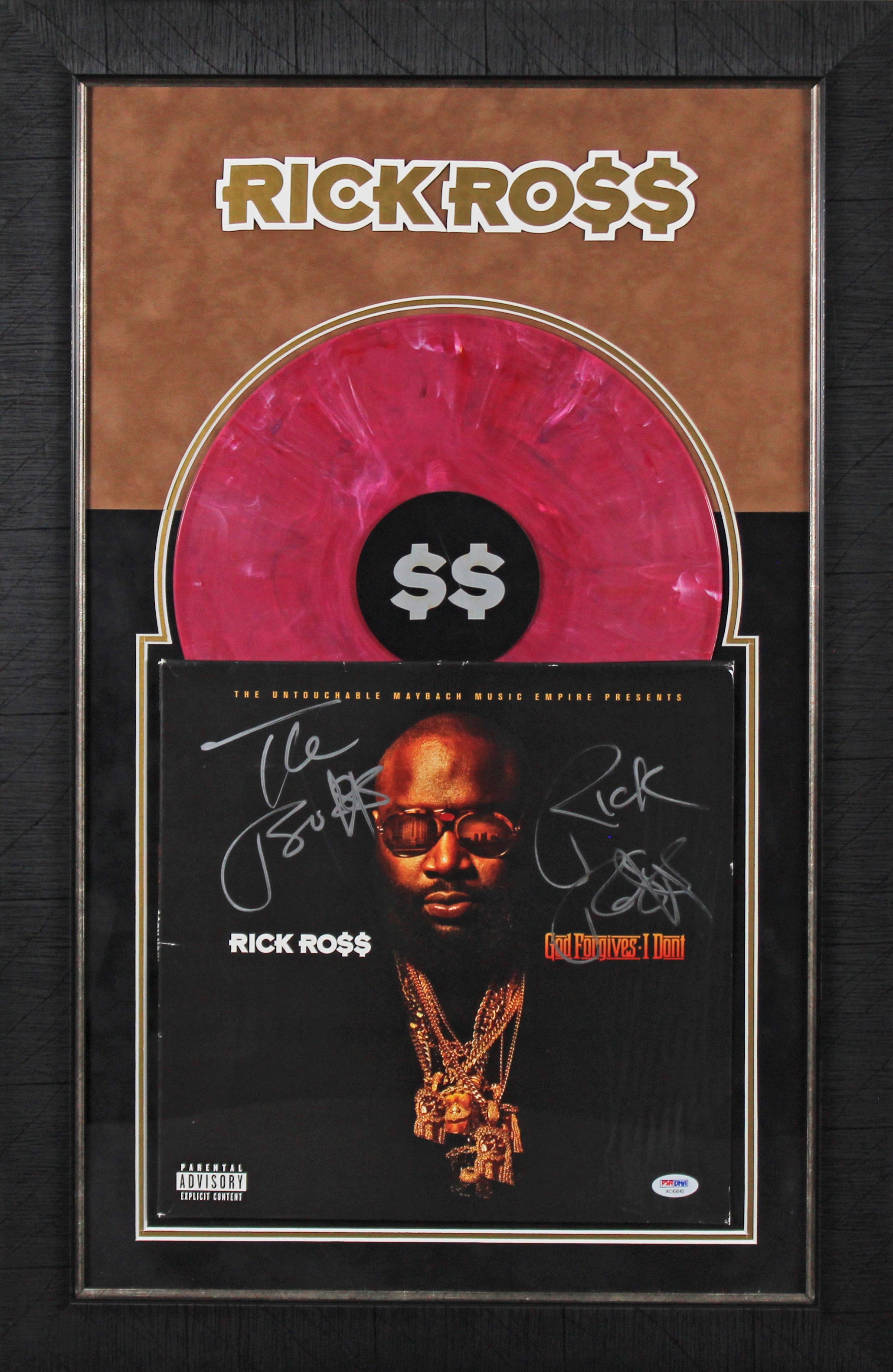Rick Ross "The Boss" Authentic Signed & Framed Album Cover W/ Vinyl PSA #AC43045