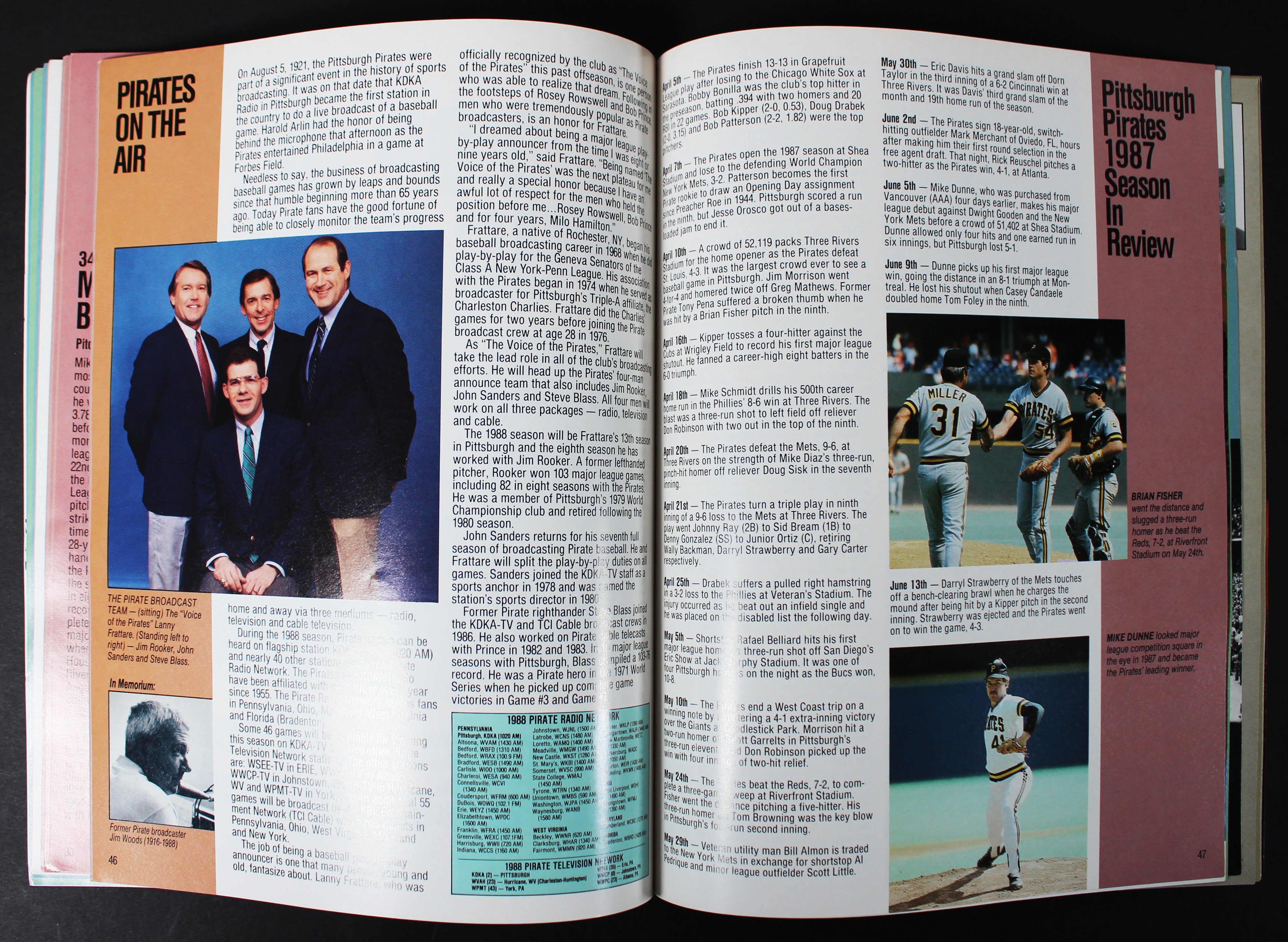 1988 Pittsburgh Pirates Official Yearbook Magazine