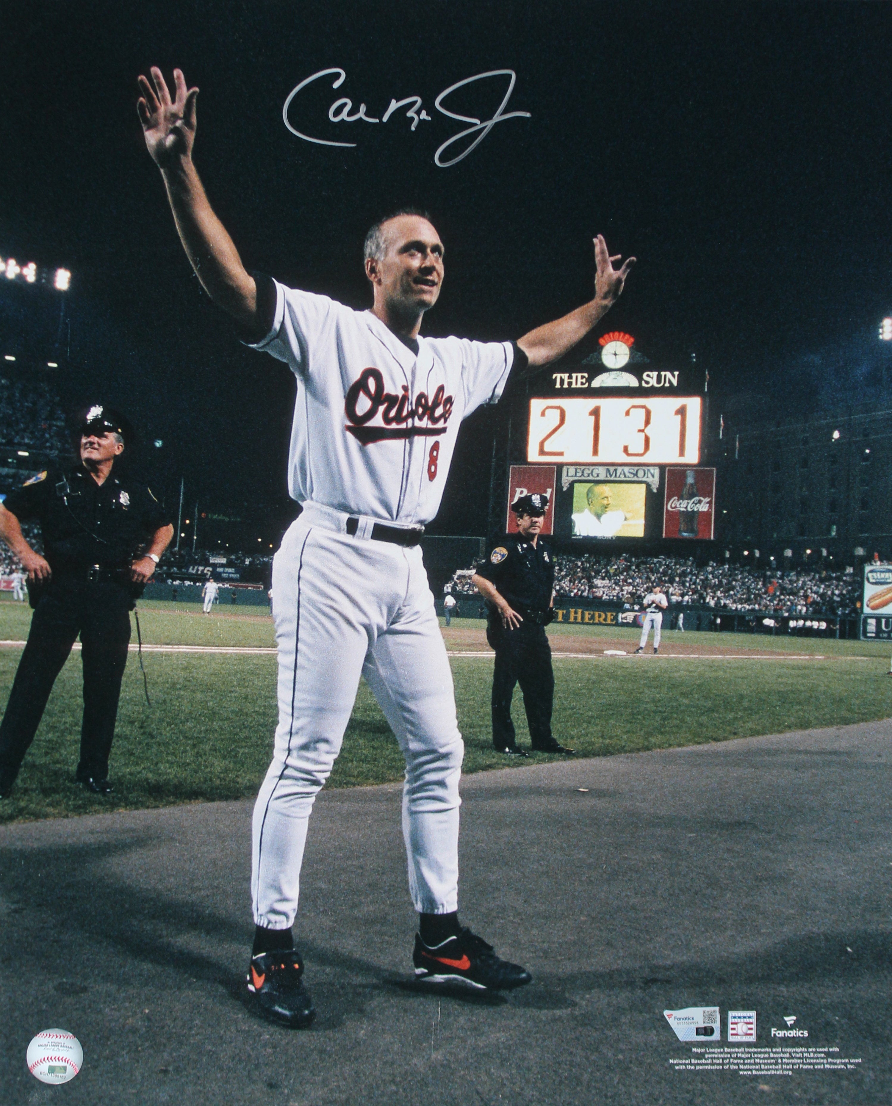 Orioles Cal Ripken Jr. Authentic Signed 16x20 Vertical Photo Fanatics