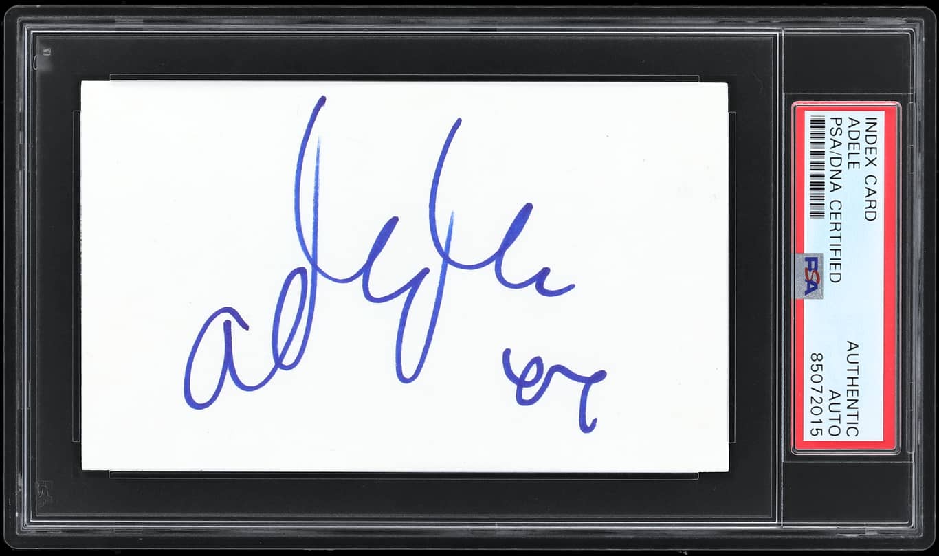 Adele Authentic Signed 3x5 Index Card Autographed PSA/DNA Slabbed