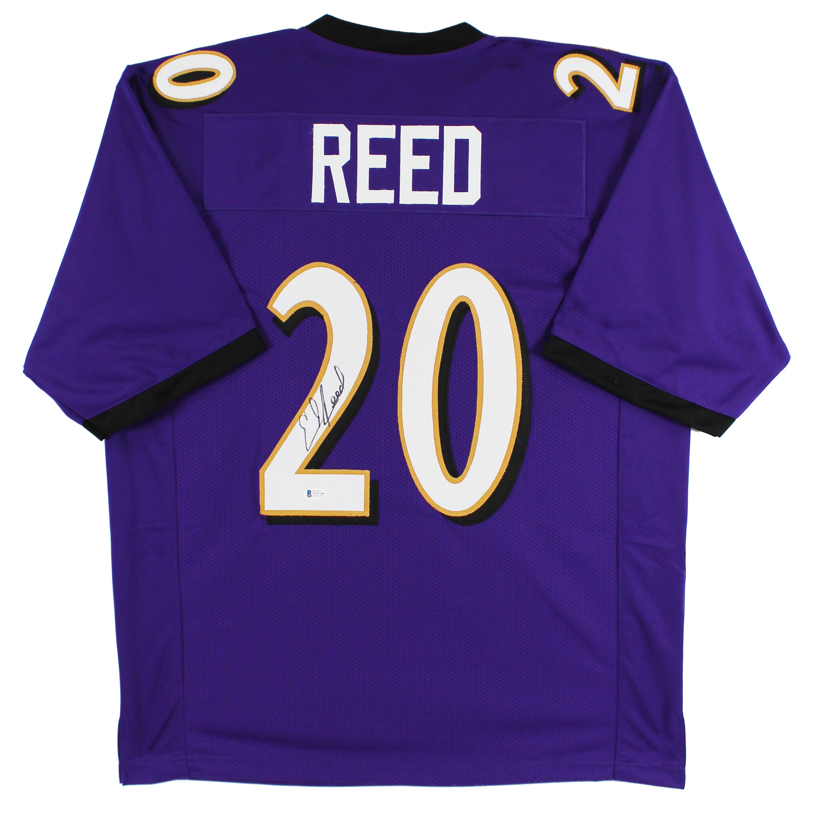 Ed Reed Authentic Signed Purple Pro Style Jersey Autographed BAS Witnessed