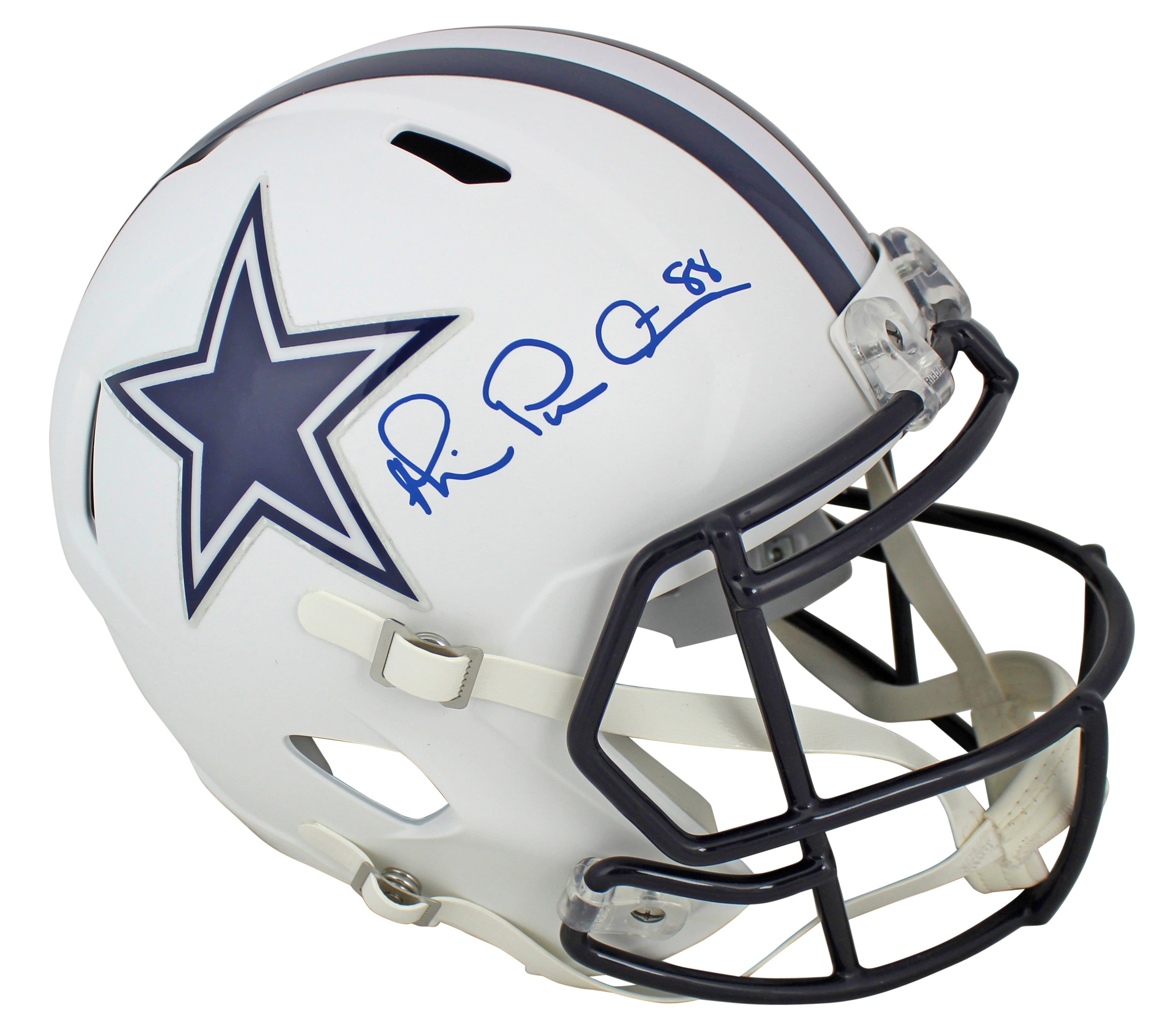 Cowboys Michael Irvin Authentic Signed Flat White Full Size Speed Rep Helmet BAS