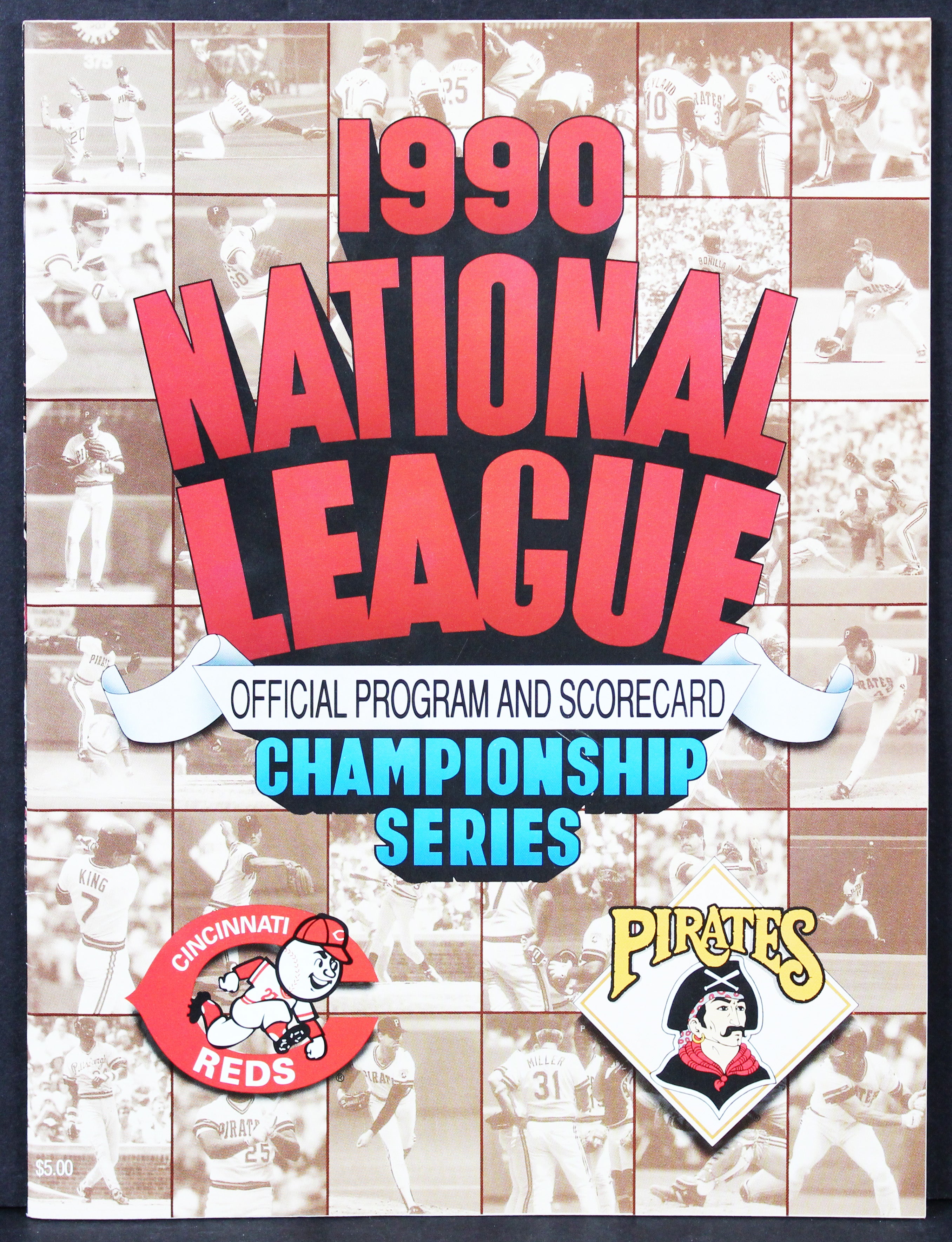 1990 NLCS Reds vs. Pirates Series Official Program & Scorecard Magazine 1