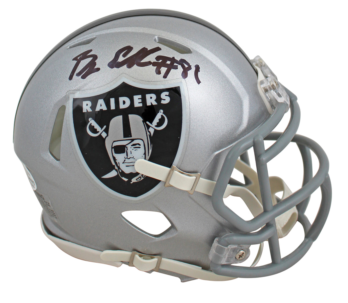 Raiders Bryan Edwards Authentic Signed Speed Mini Helmet BAS Witnessed