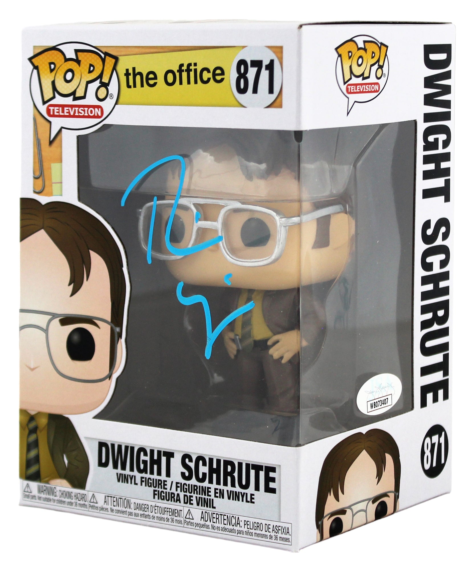 Rainn WIlson Authentic Signed The Office #871 Funko Pop Vinyl Figure JSA Witness