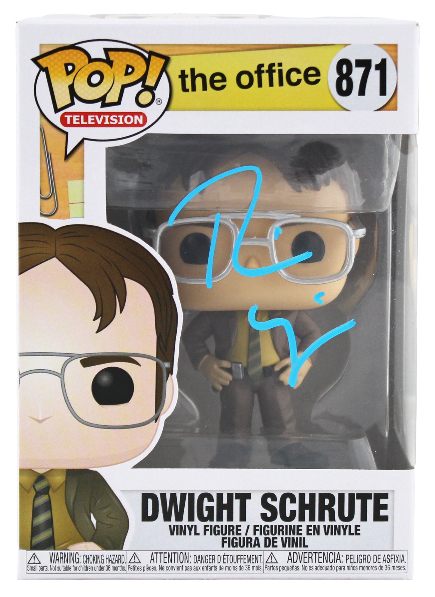 Rainn WIlson Authentic Signed The Office #871 Funko Pop Vinyl Figure JSA Witness