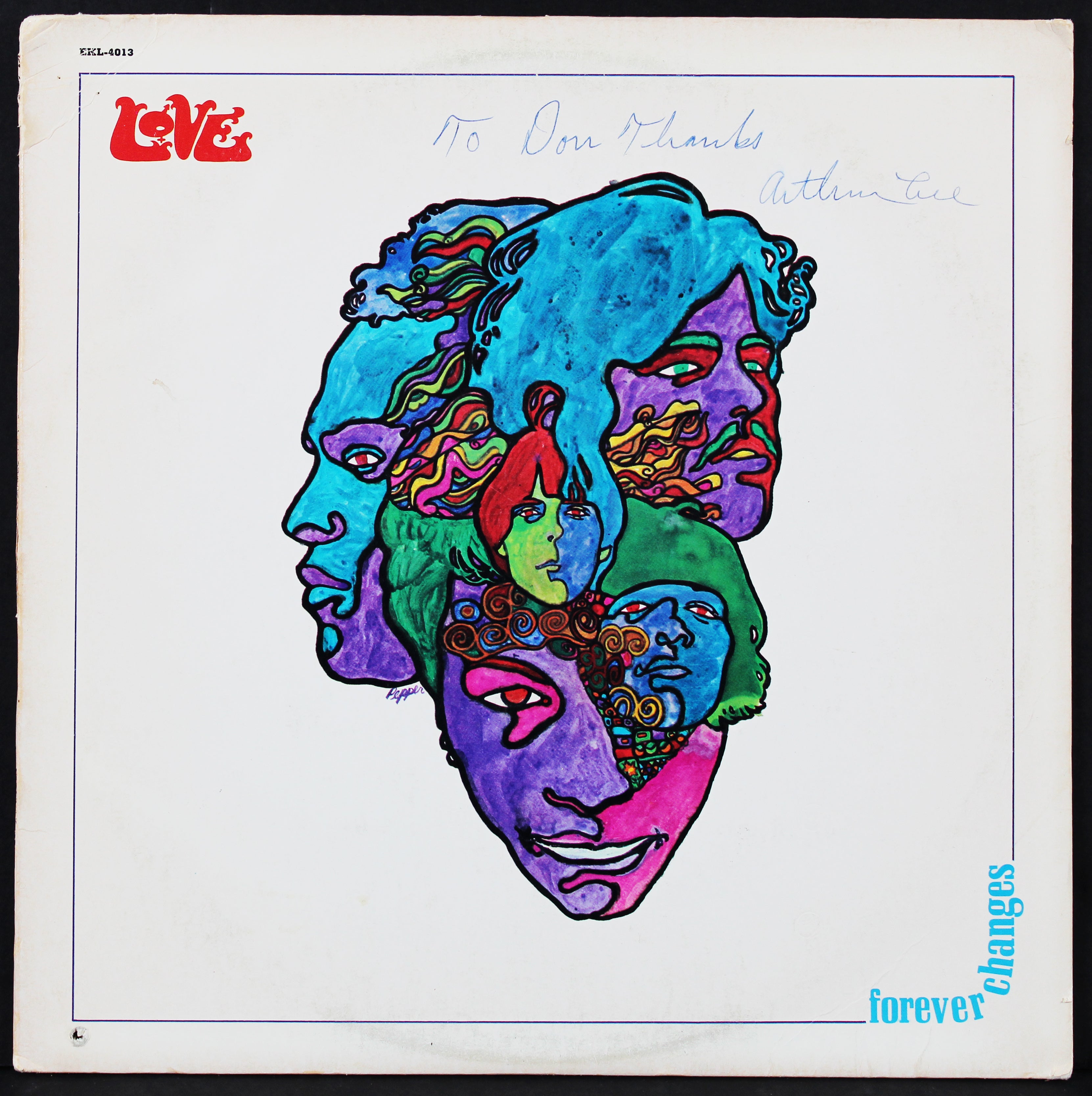 Arthur Lee Thanks Signed Love Forever Changes Album Cover W/Vinyl BAS #BJ081504