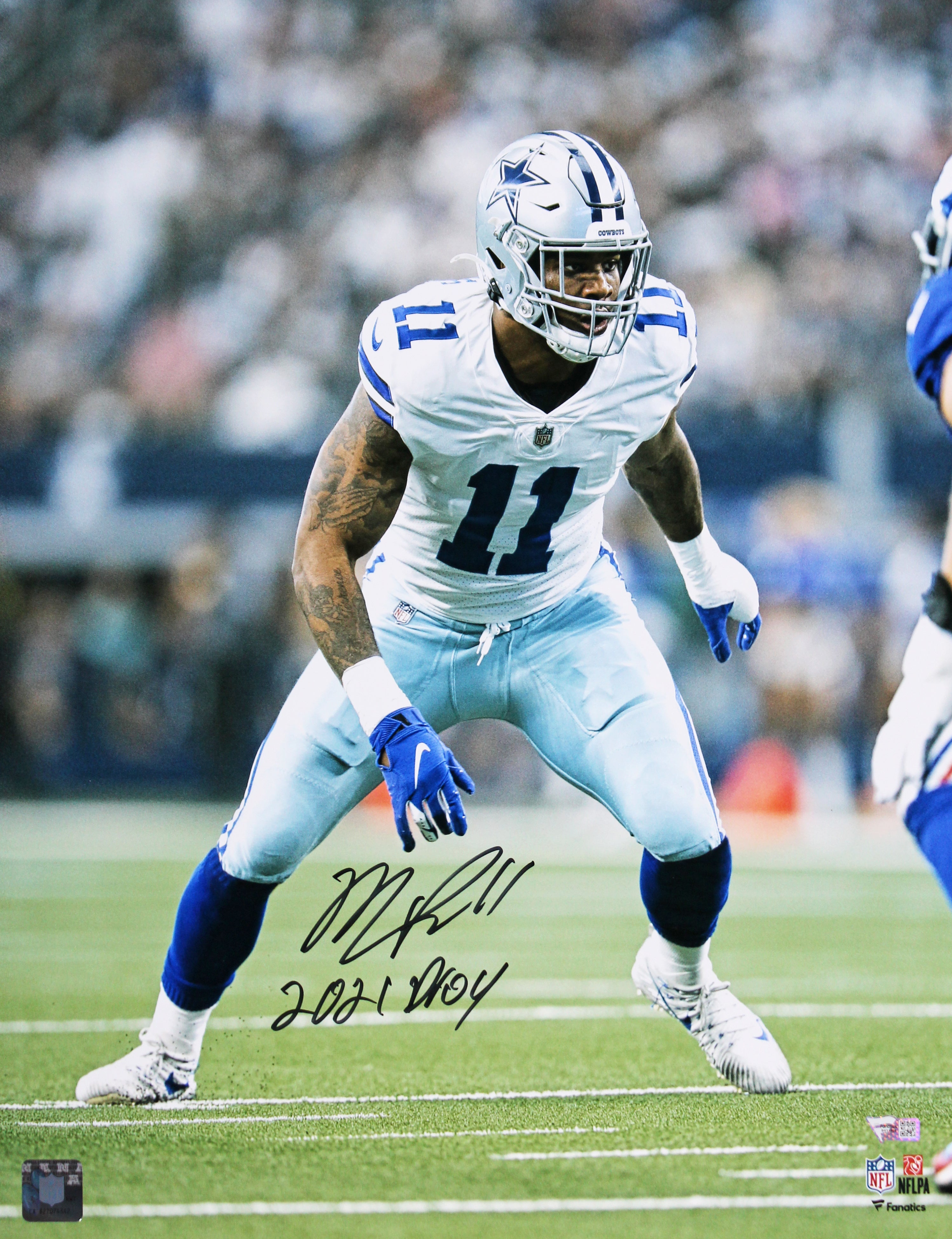 Cowboys Micah Parsons "2021 DROY" Signed 16x20 Vertical Photo Fanatics