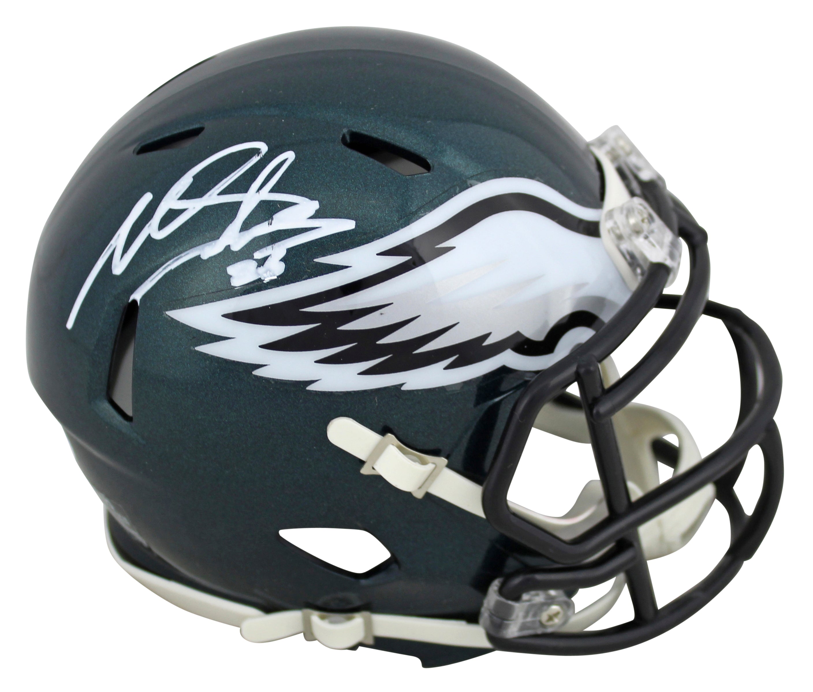 Eagles Miles Sanders Authentic Signed Speed Mini Helmet Autographed JSA Witness